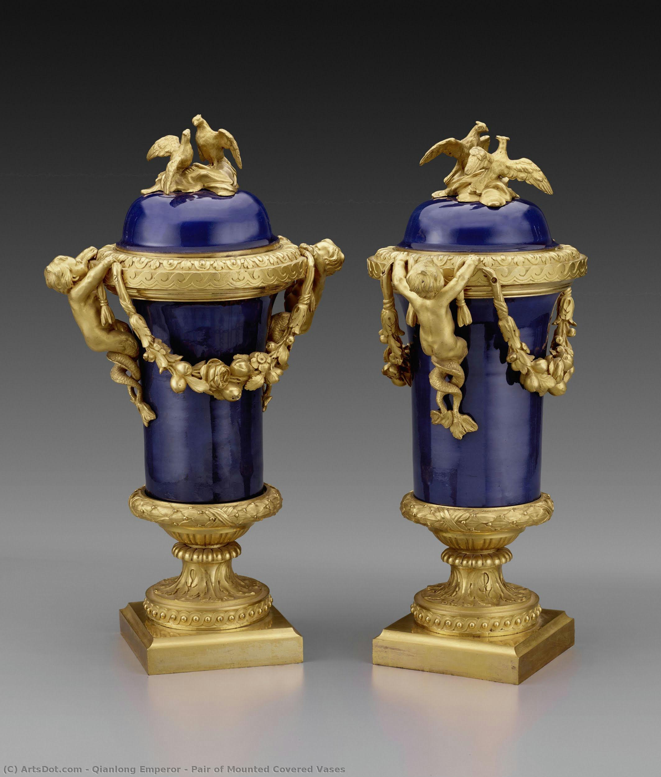 Pair Of Mounted Covered Vases — Imperatore Qianlong