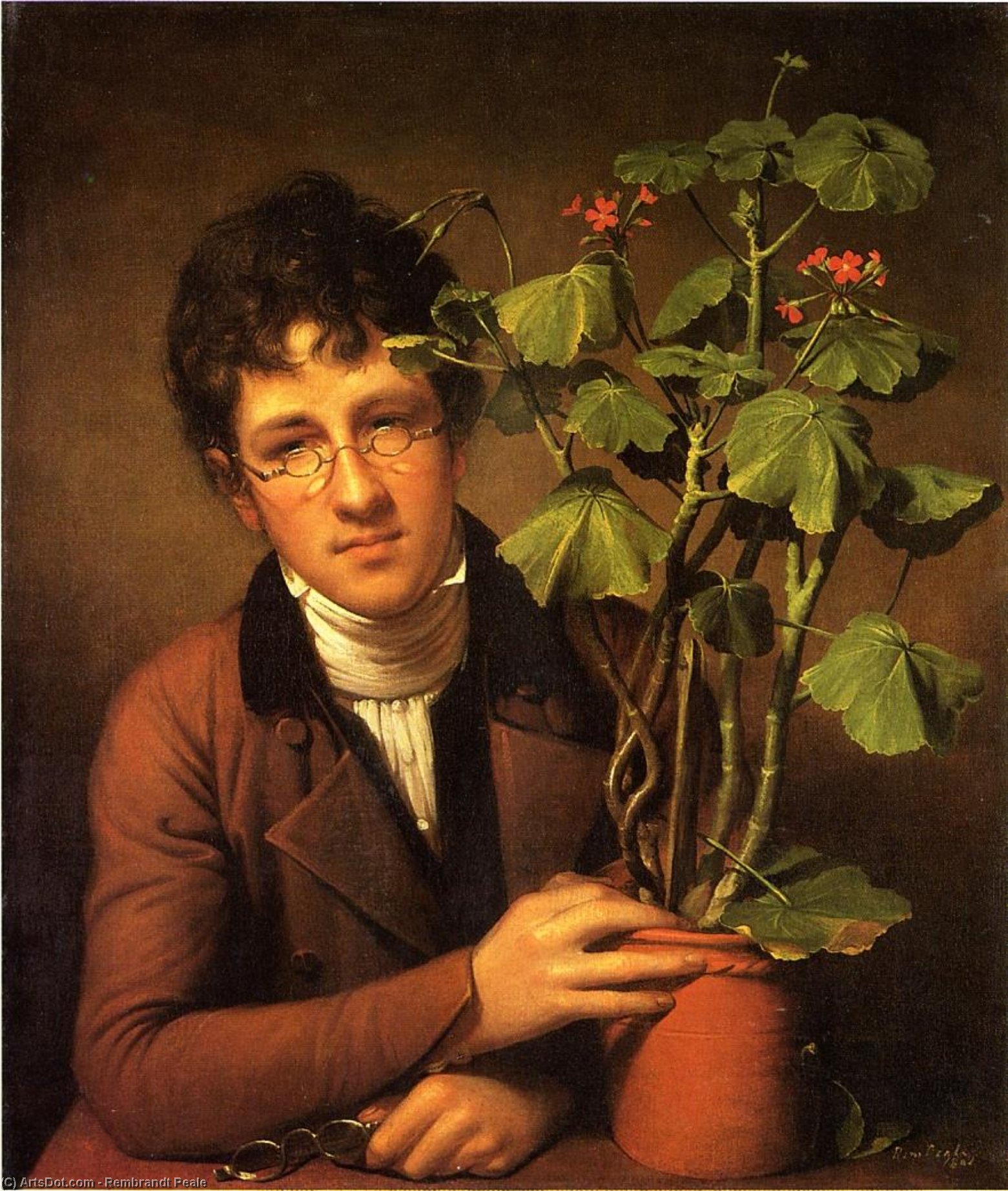 Rubens Peale Con Un Geranio — Rembrandt Peale