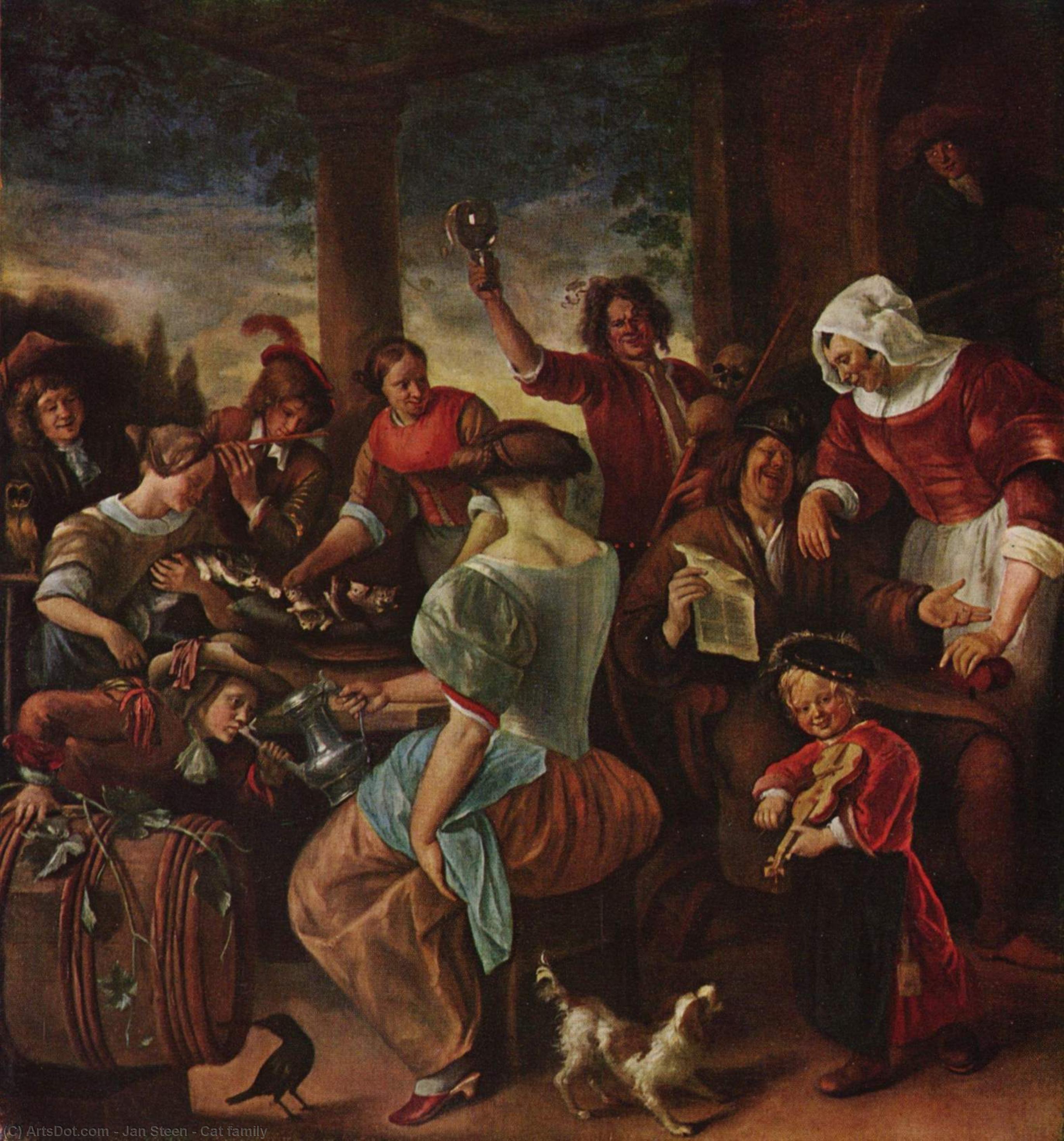 Katzenfamilie — Jan Havickszoon Steen