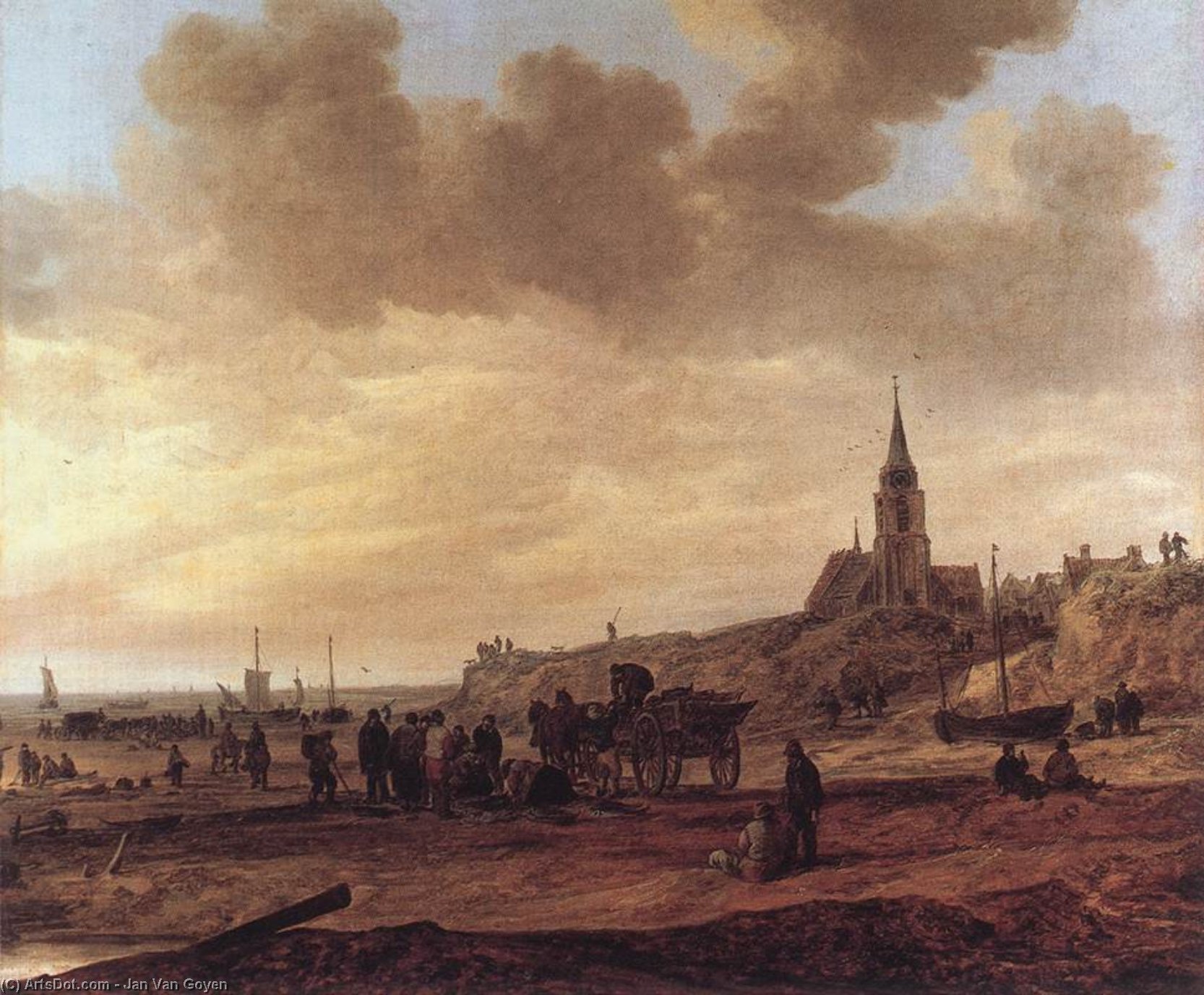 Jan van Goyen - Beach at Scheveningen
