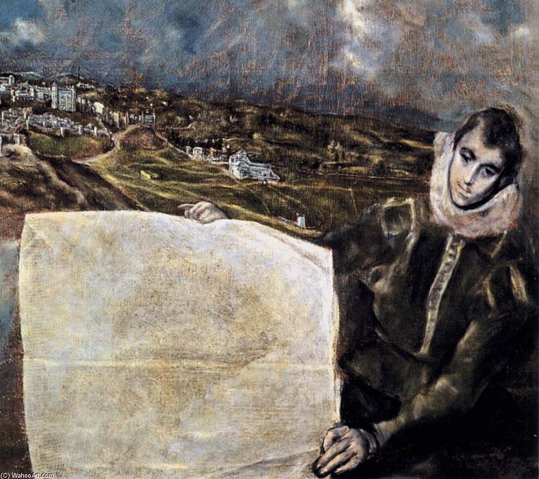 El Greco - View and Plan of Toledo (detail)