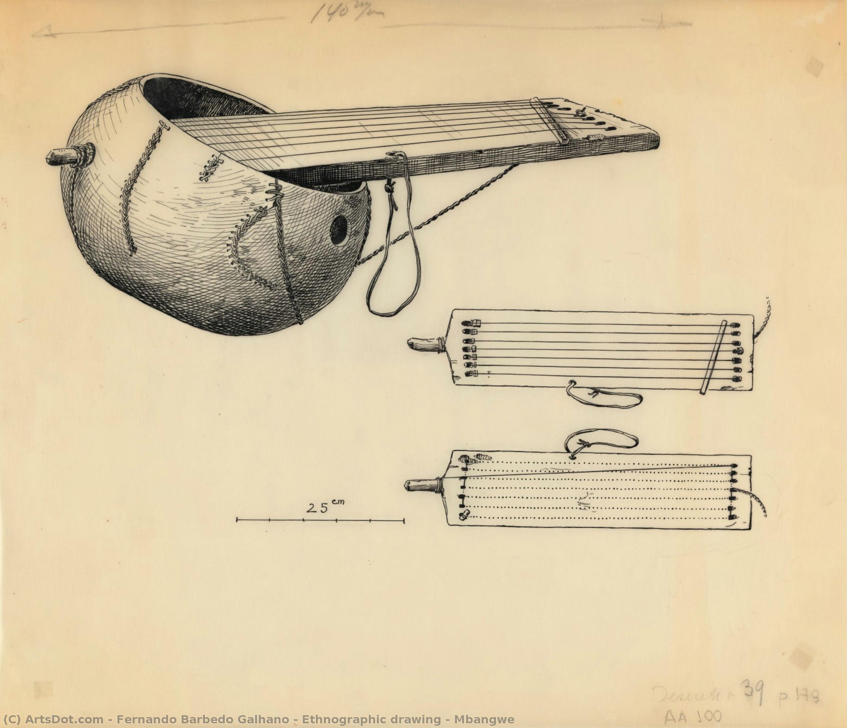 Fernando Barbedo Galhano - Ethnographic drawing - Mbangwe