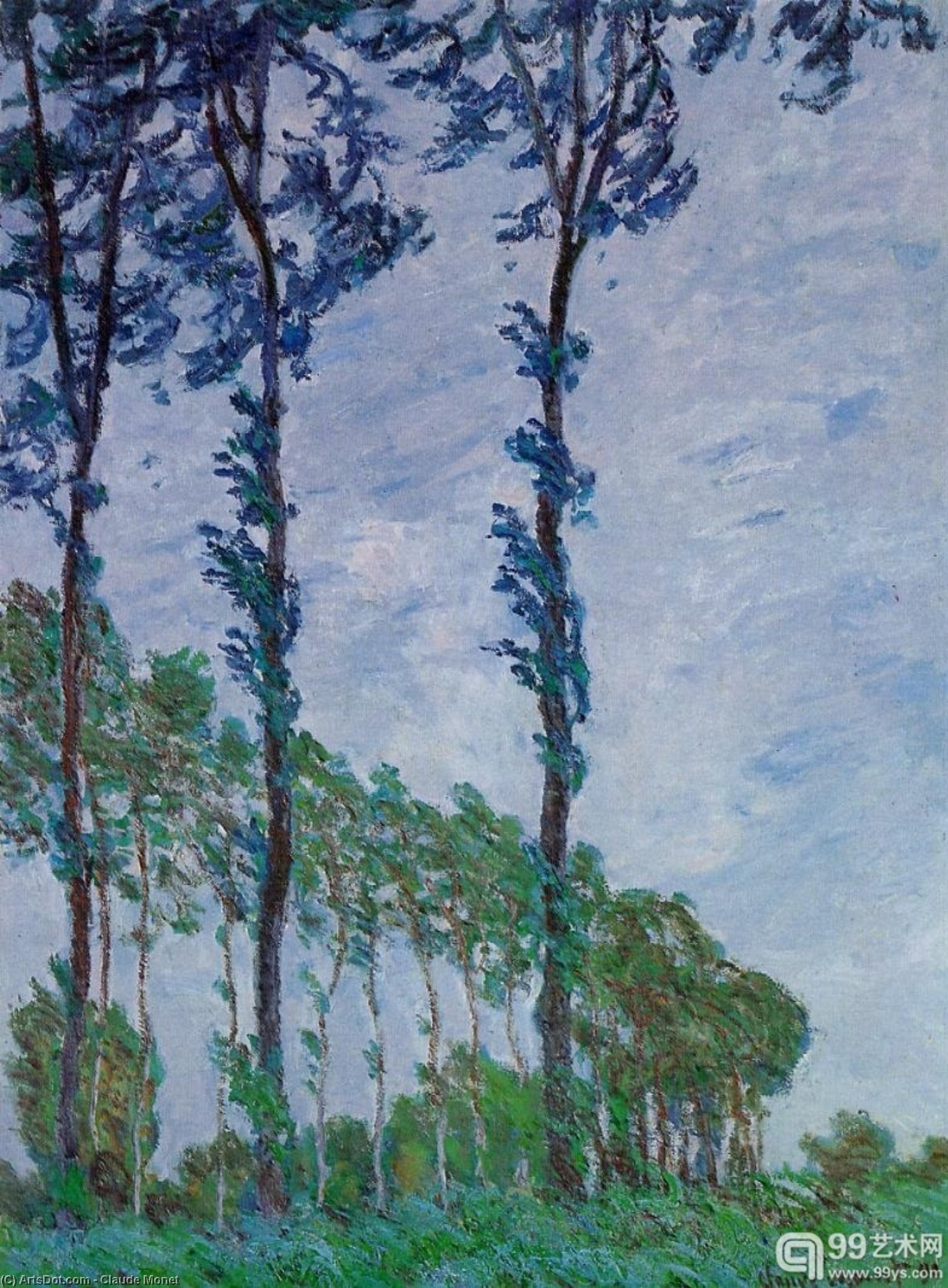 Poplars, Wind Effect — Claude Monet