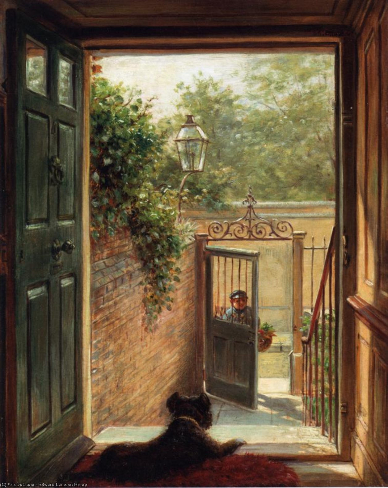 "a Philadelphia Doorway" - Första Mötet — Edward Lamson Henry