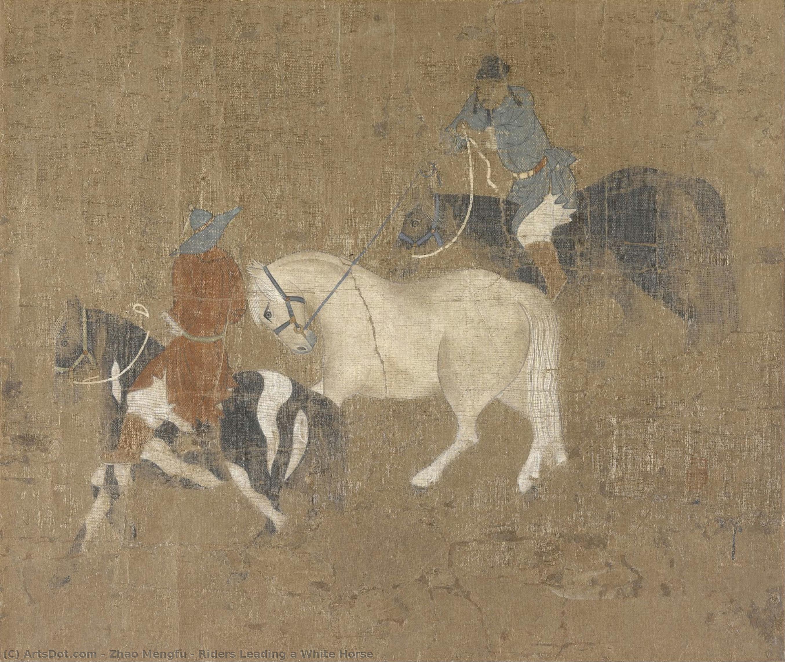 Riders Leading A White Horse — Zhao Mengfu