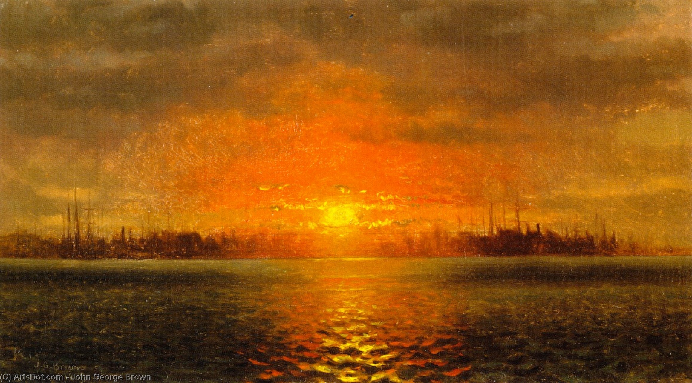 Ιωάννης Γεώργιος Βράουν - Sunset, New York Harbor