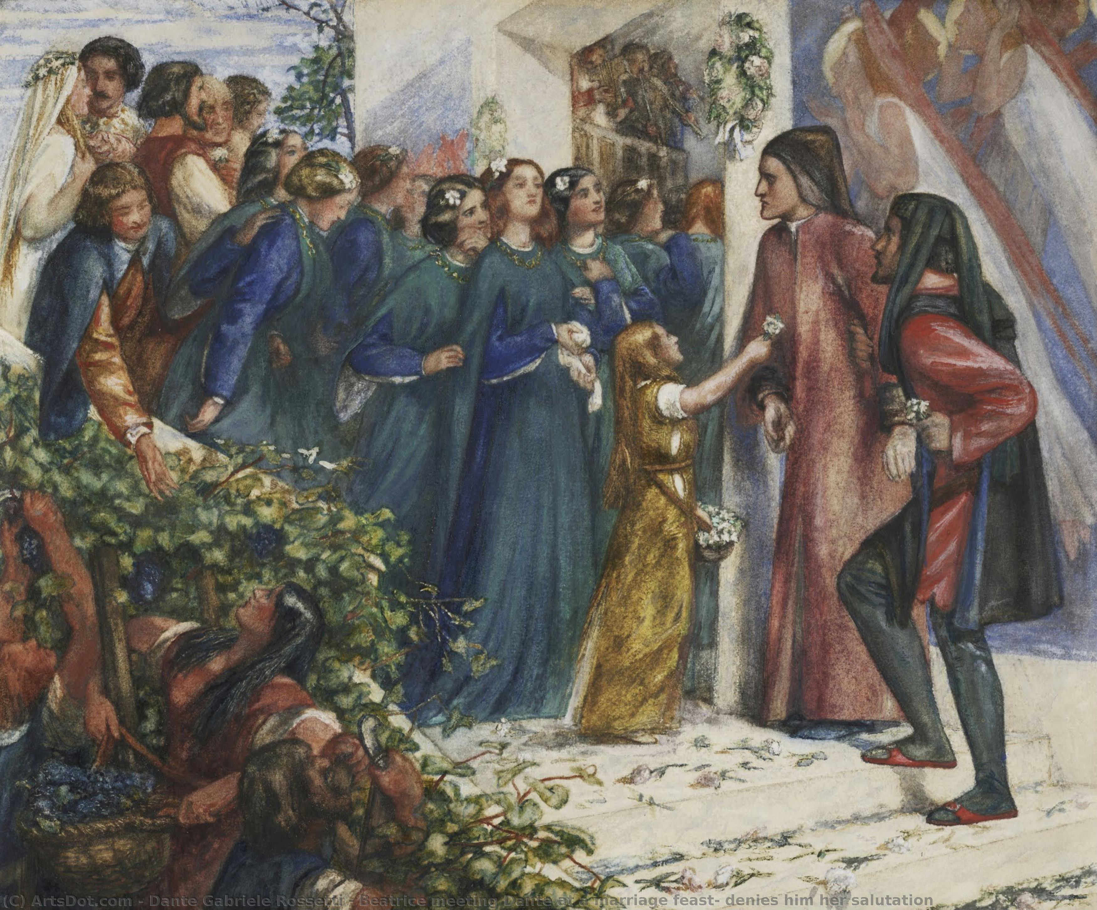 Beatrice Encontrándose Con Dante En Una Boda, Le Niega Su Saludo — Dante Gabriel Rossetti