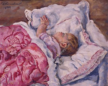 Katya Sleeping — Pyotr Konchalovsky