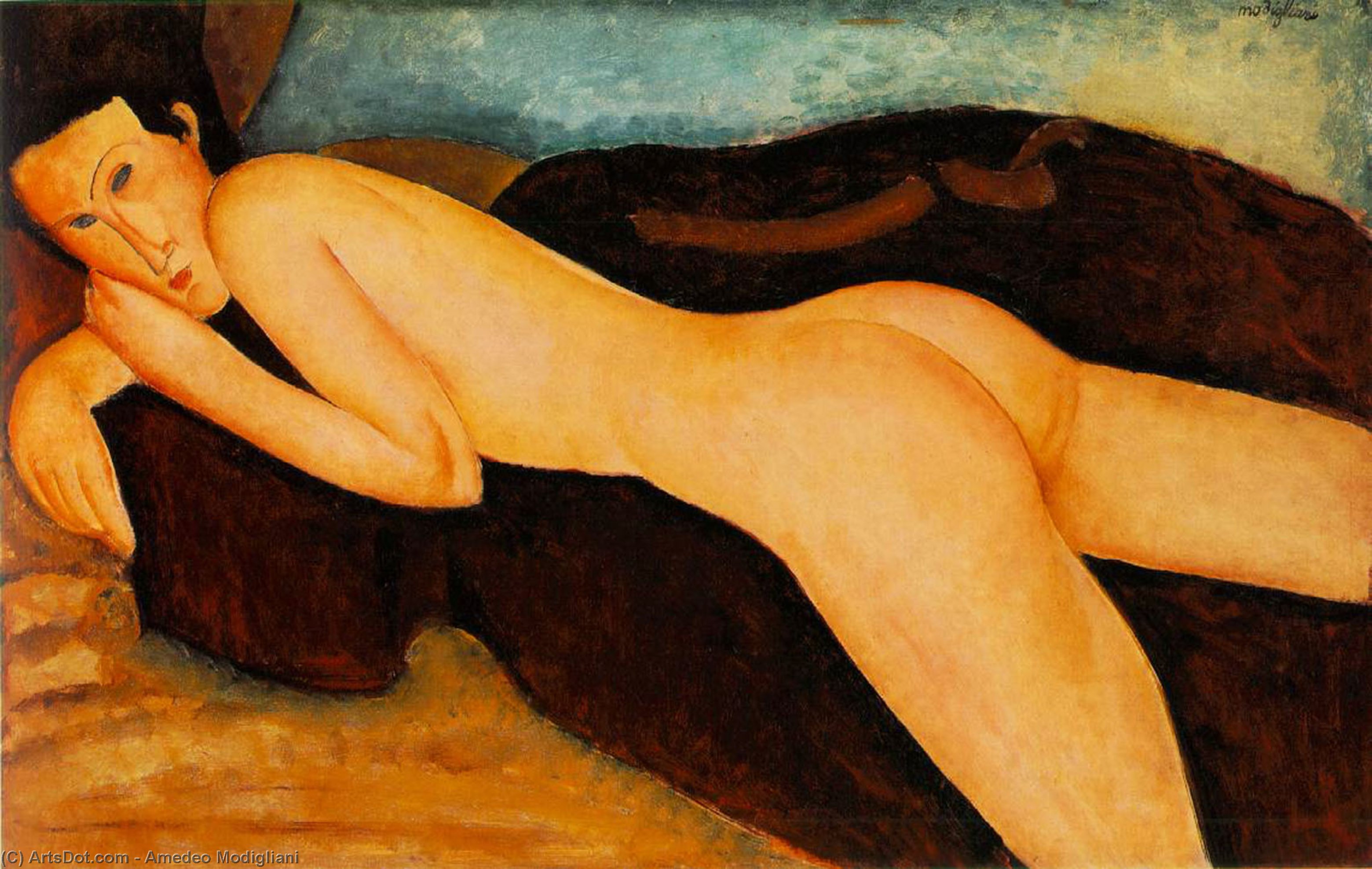Amedeo Clemente Modigliani - Nu Couchée De Dos