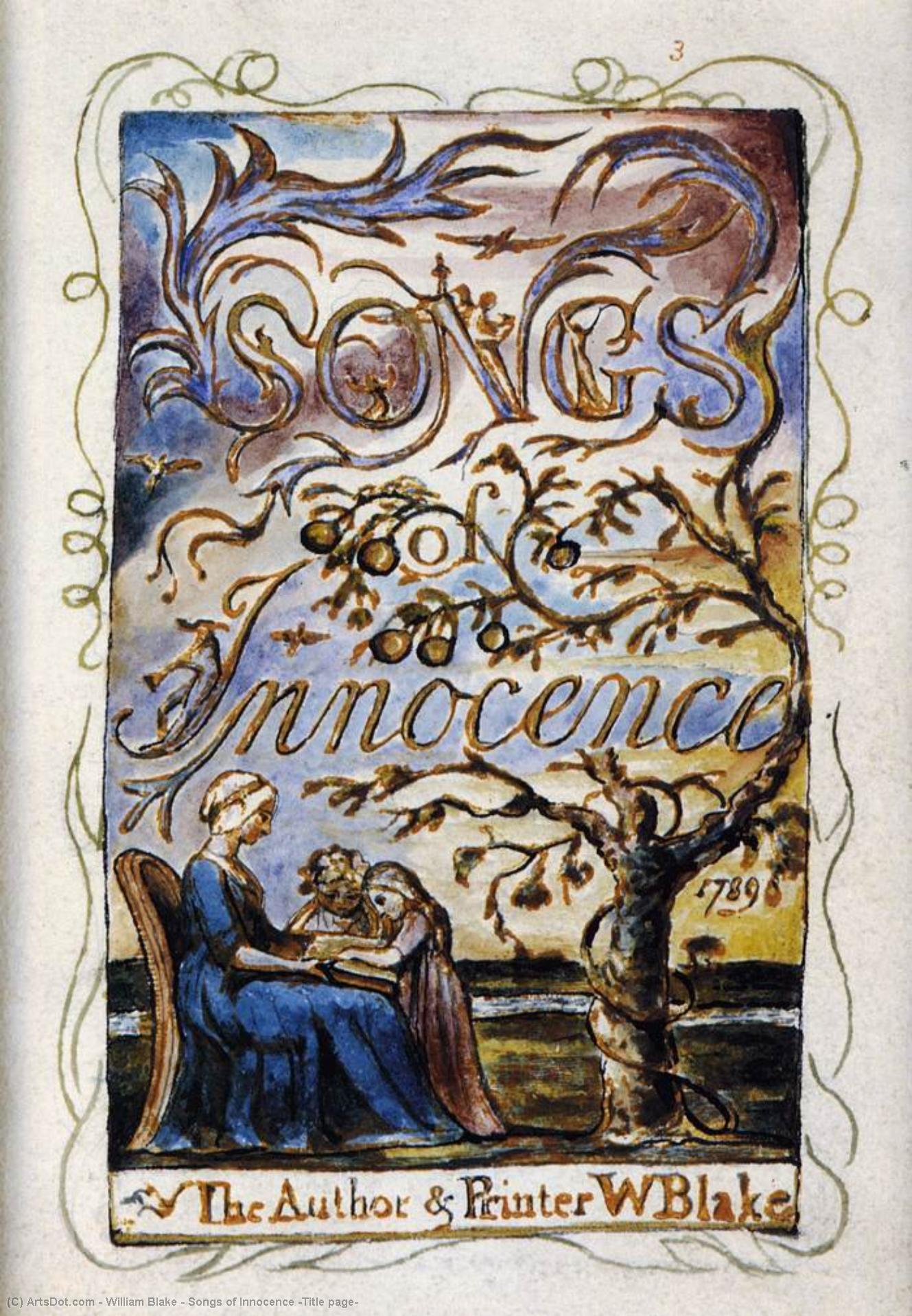 William Blake - Pesmi nečutnosti (Naslovna stran)
