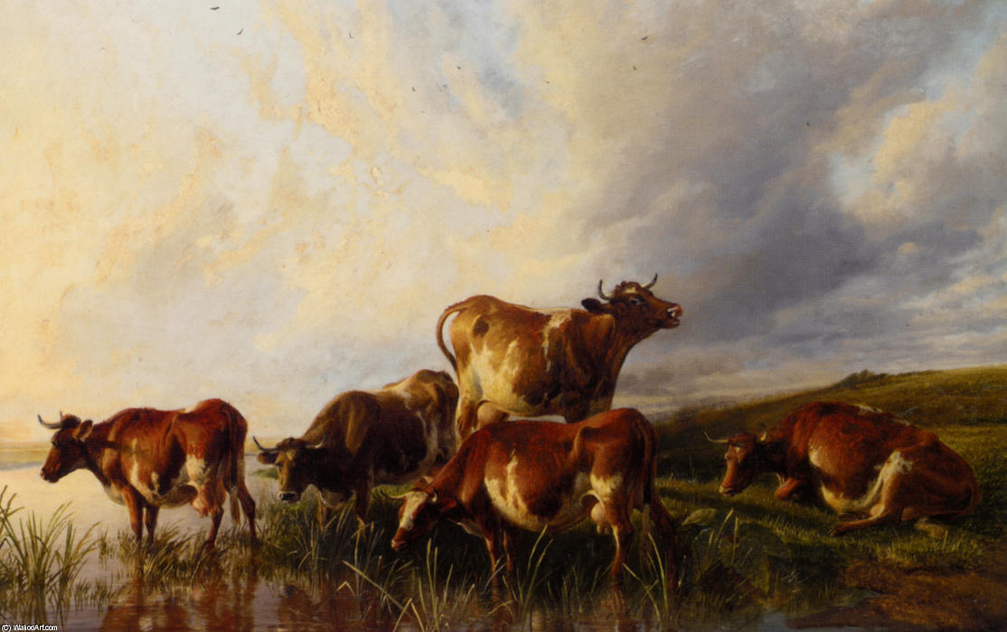 Cattle Wattering — Thomas Sidney Cooper