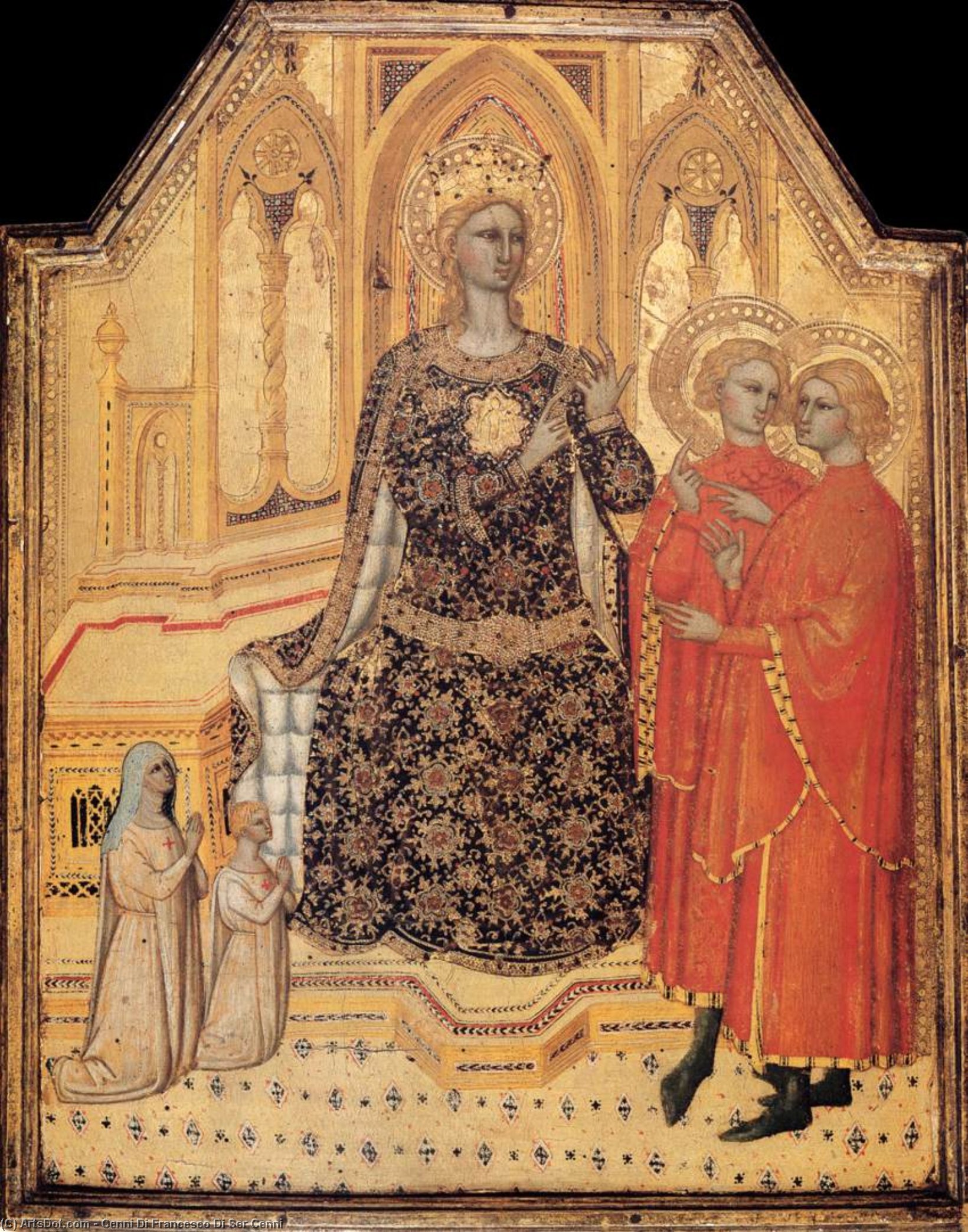 St Catherine Enthroned With Two Saints And Two Donors — Cenni Di Francesco Di Ser Cenni