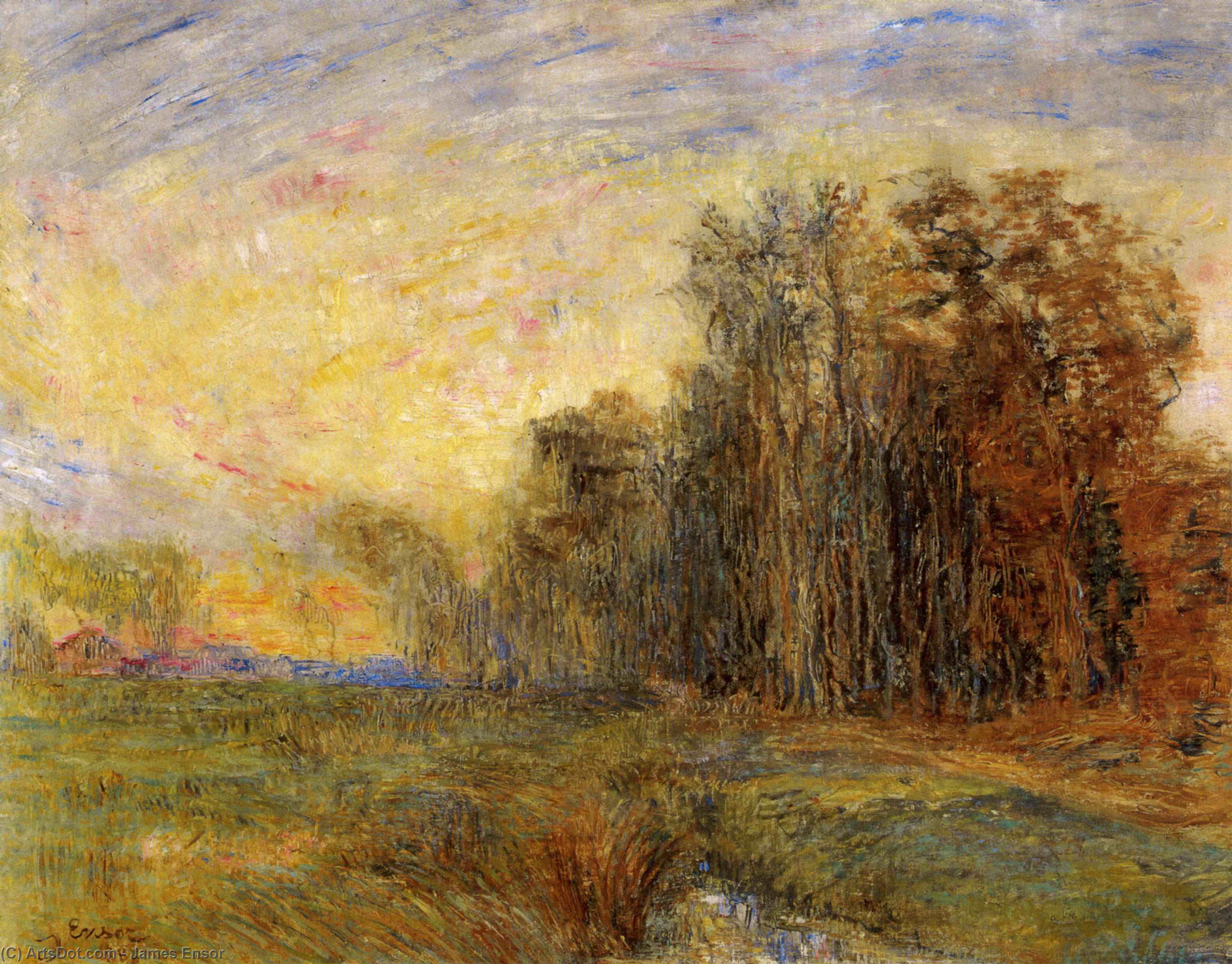 James Ensor - La lisiere du bois a Ostende