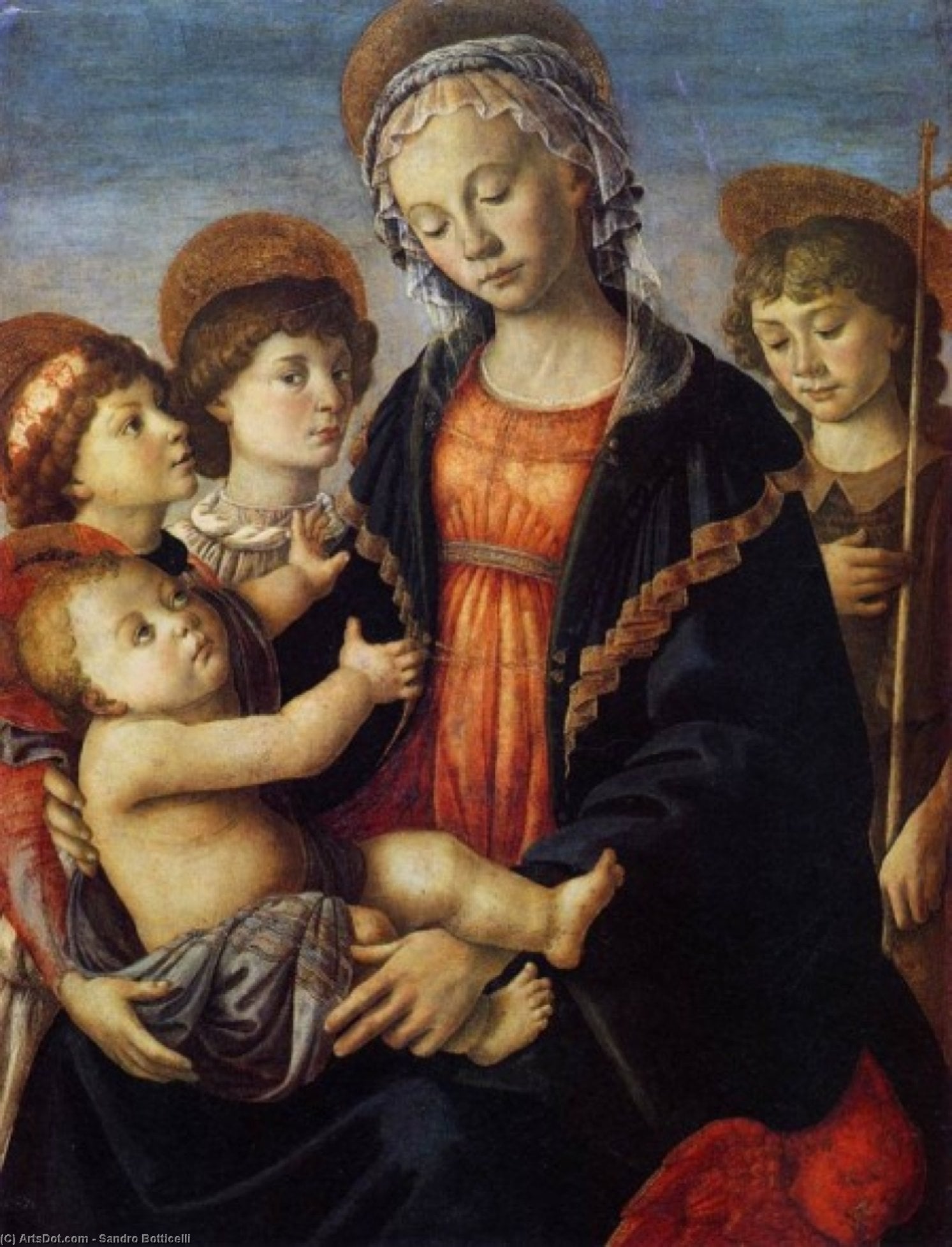 The Virgin And Child With Two Angels And The Young St John The Baptist — ساندرو بوتيتشيلي