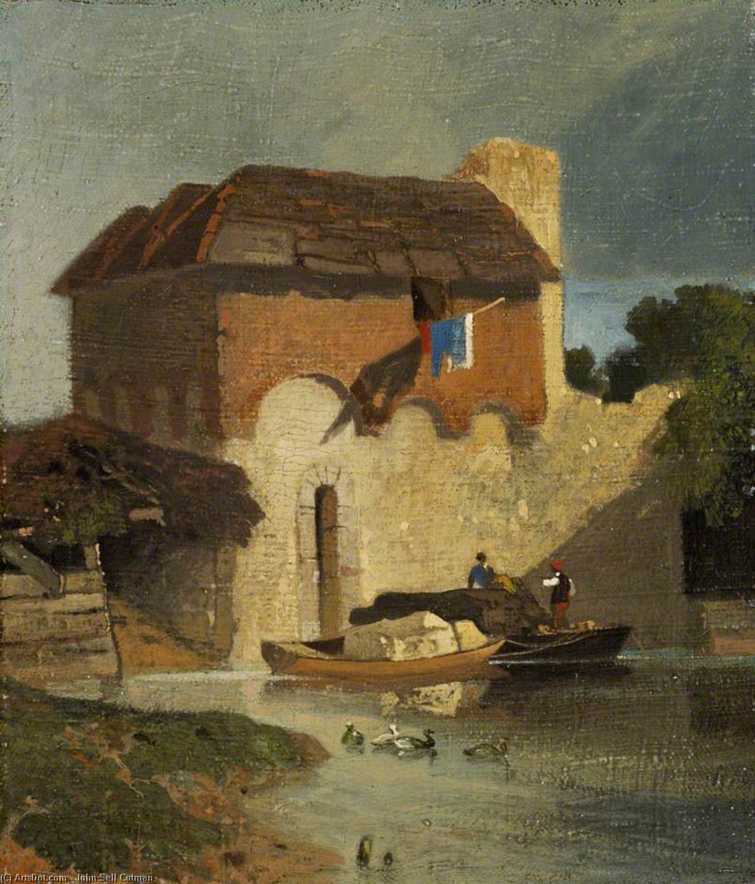 Buildings On A River — Jan Sell Cotman