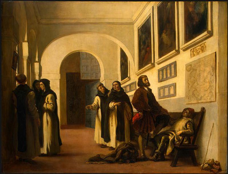 Colombo E Suo Figlio A La Rábida — Eugène Delacroix