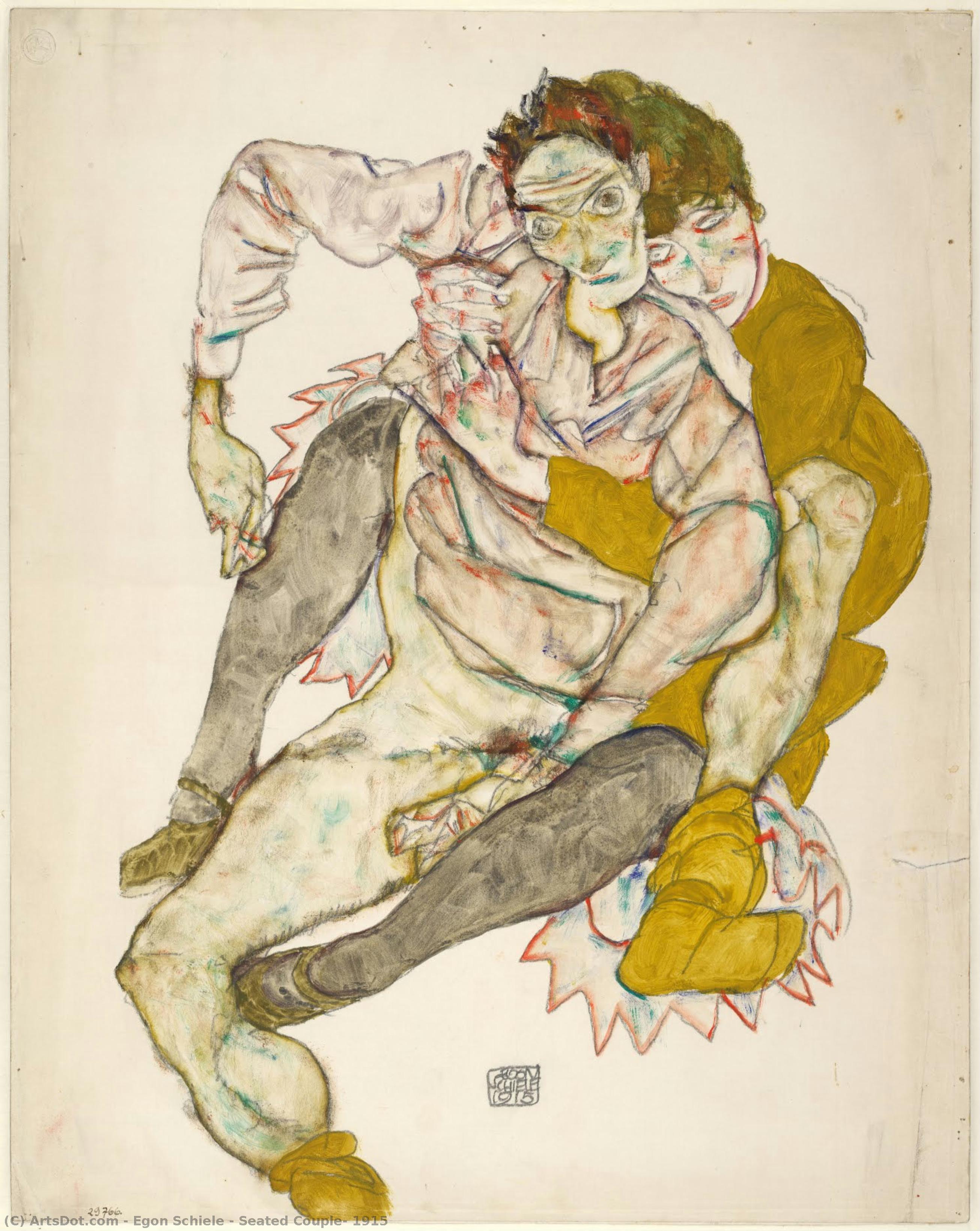 La Coppia Seduta — Egon Schiele