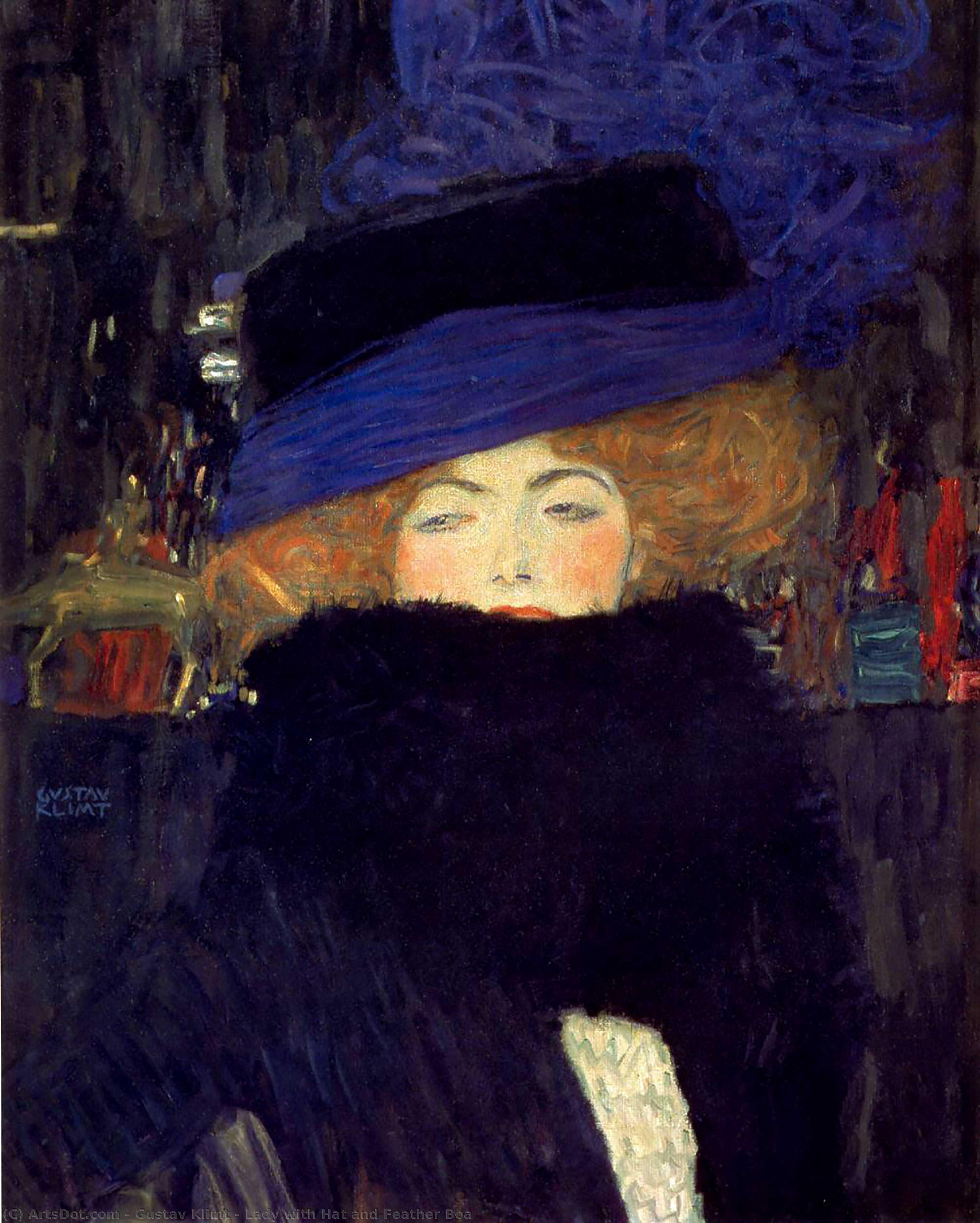 Lady With Hat And Feather Boa — Gustav Klimt
