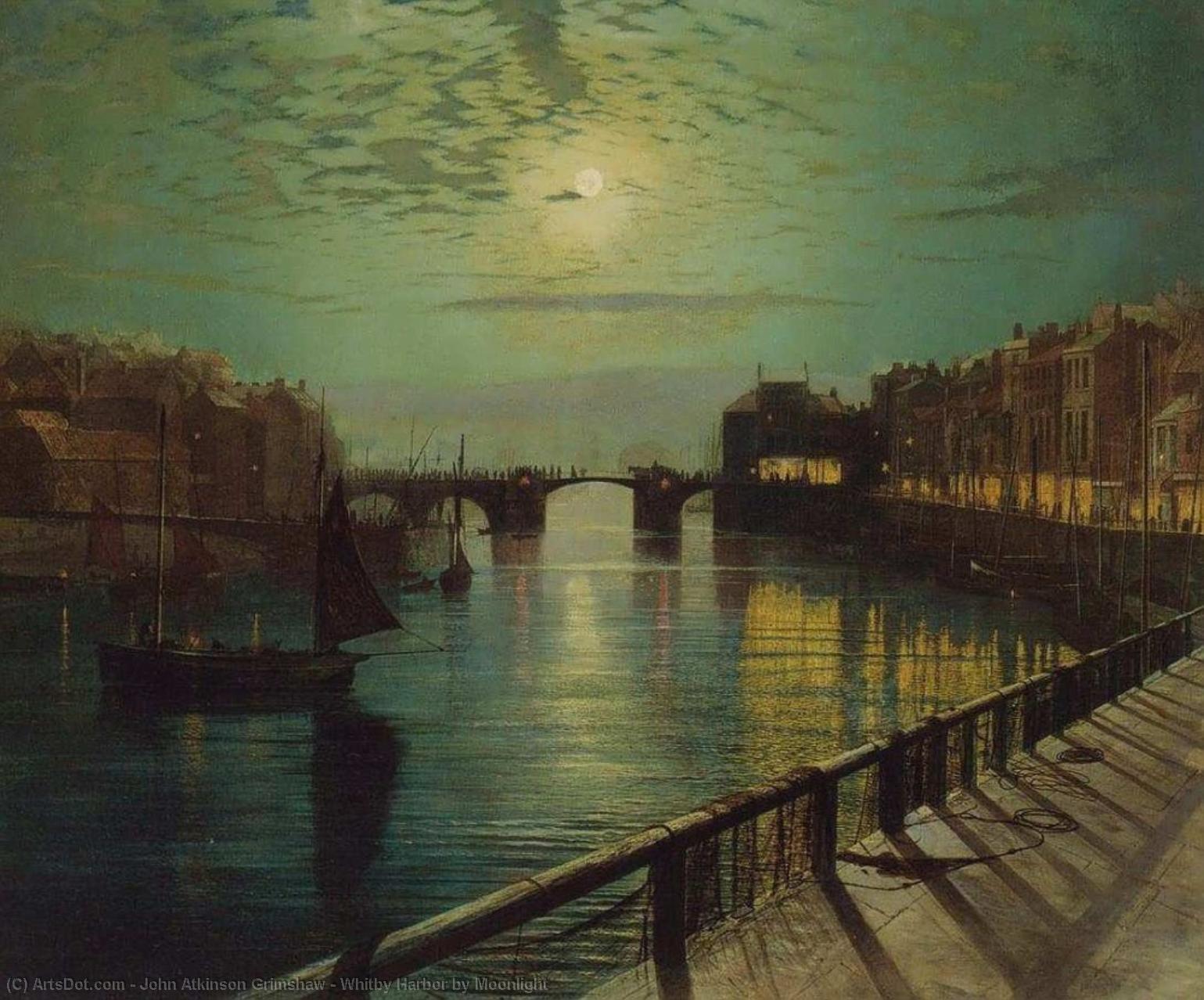 John Atkinson Grimshaw - Whitby Harbor by Moonlight