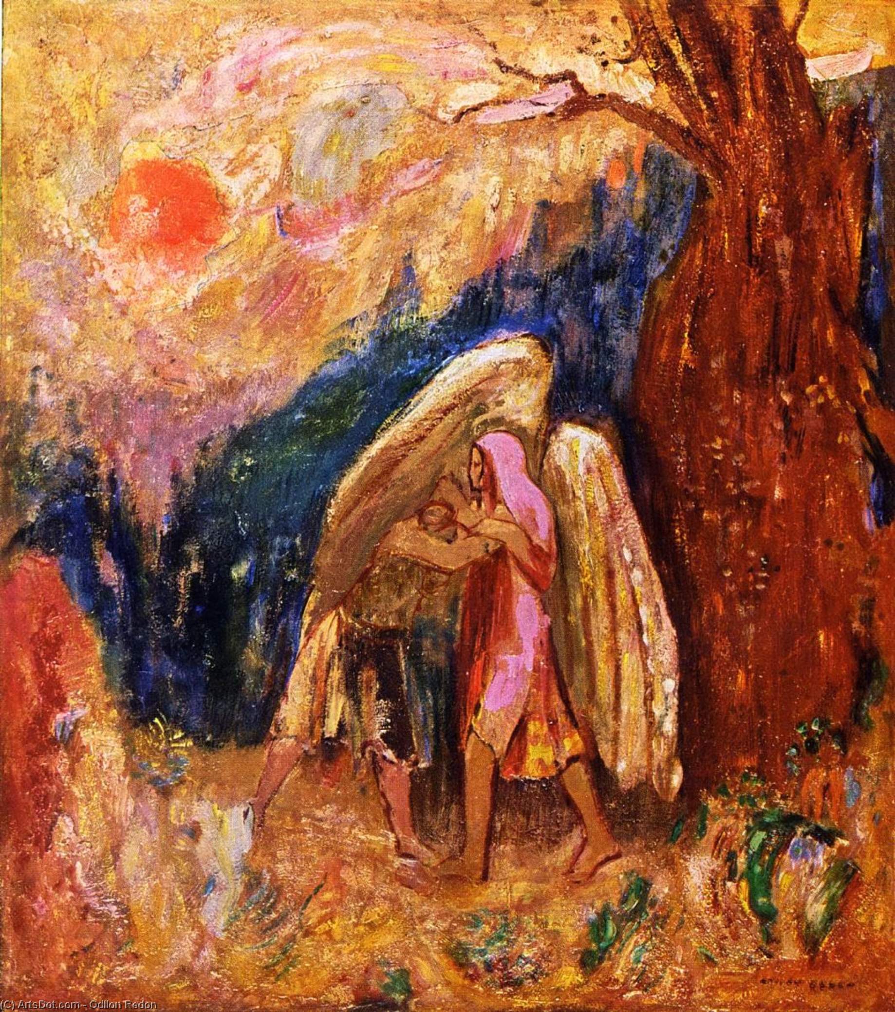 Jakob Ringt Mit Dem Engel — Odilon Redon