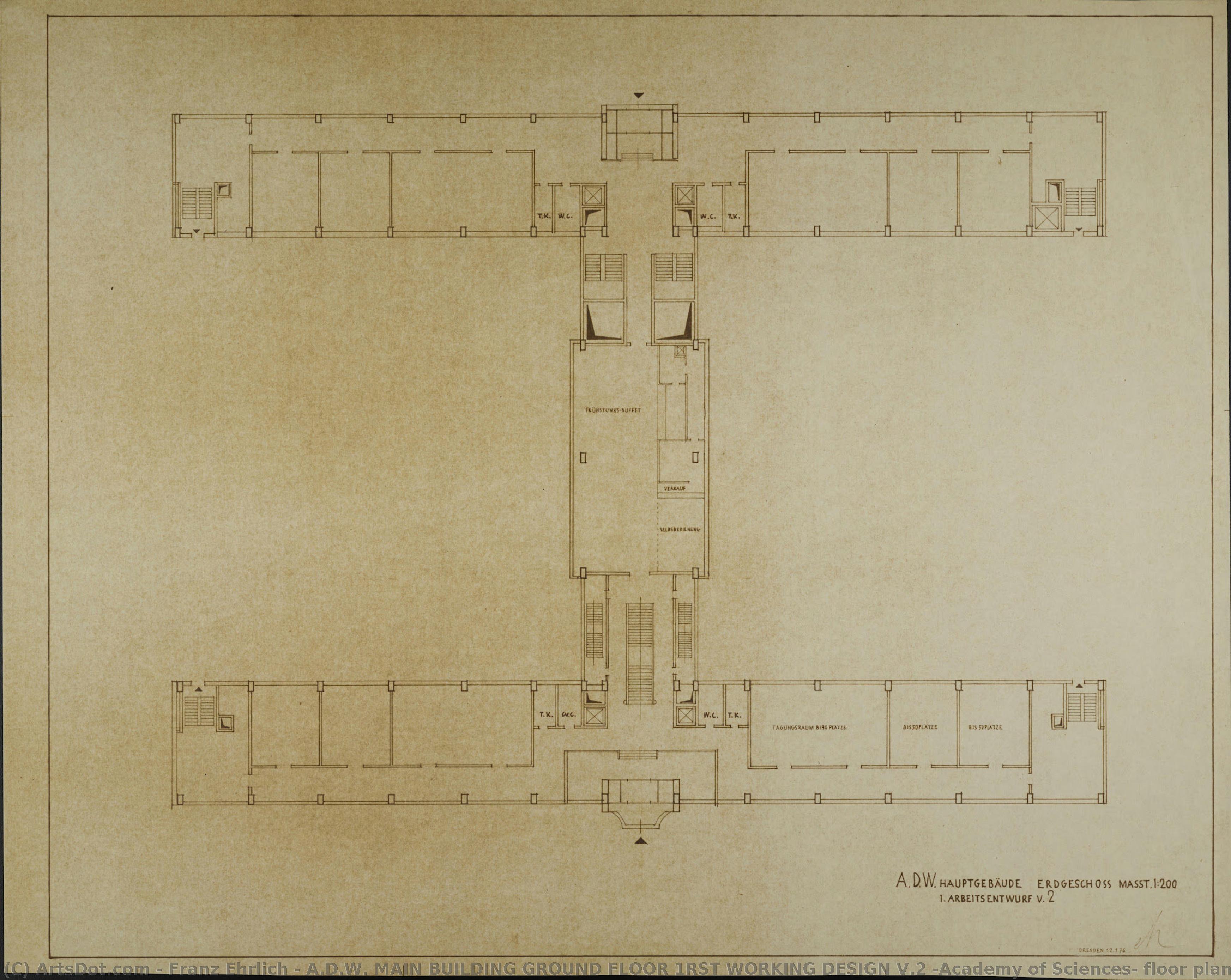 A.d.w. Main Building Ground Floor 1rst Working Design V.2 (academy Of Sciences, Floor Plan) — Franz Ehrlich