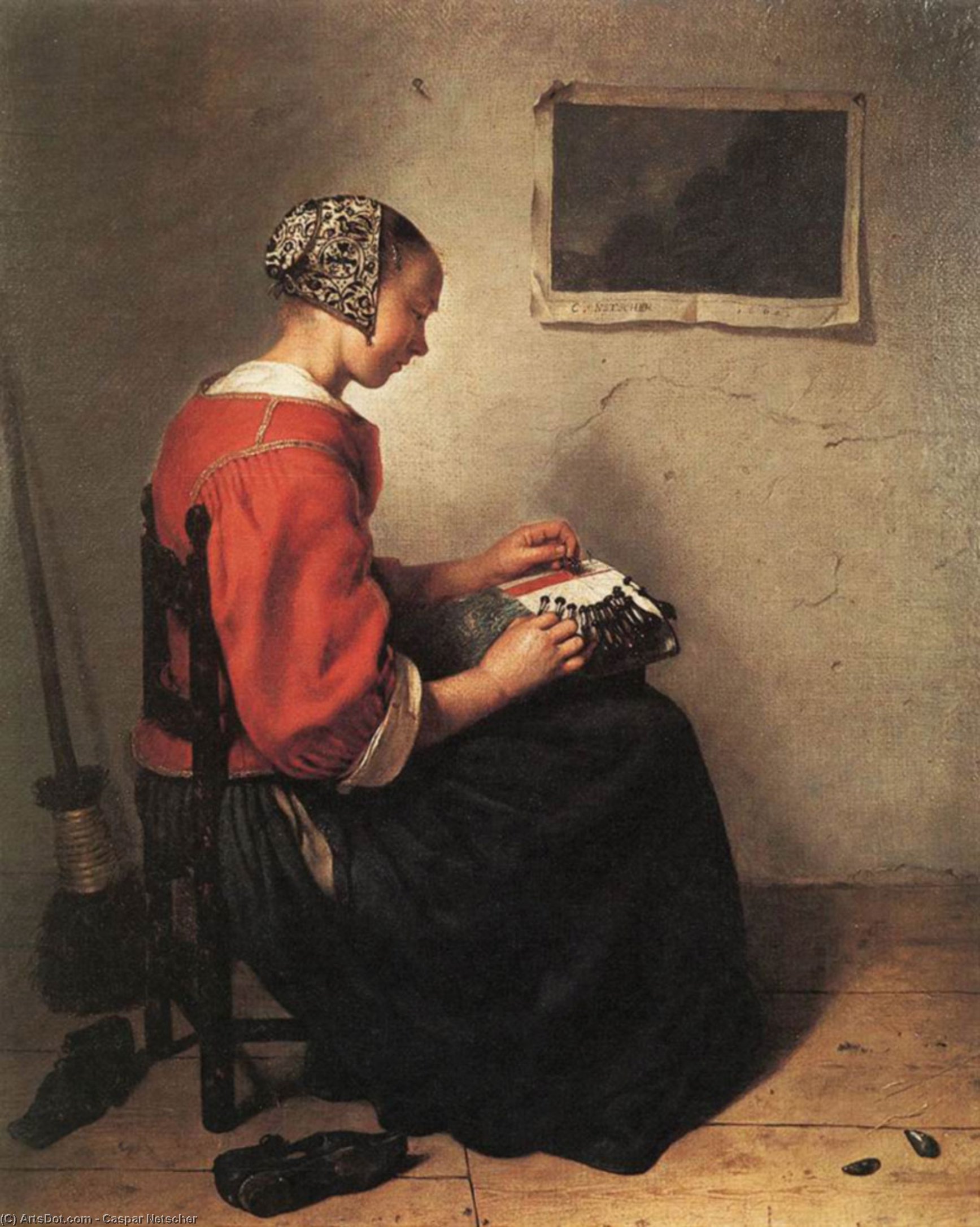 The Lace-maker — Caspar Netscher
