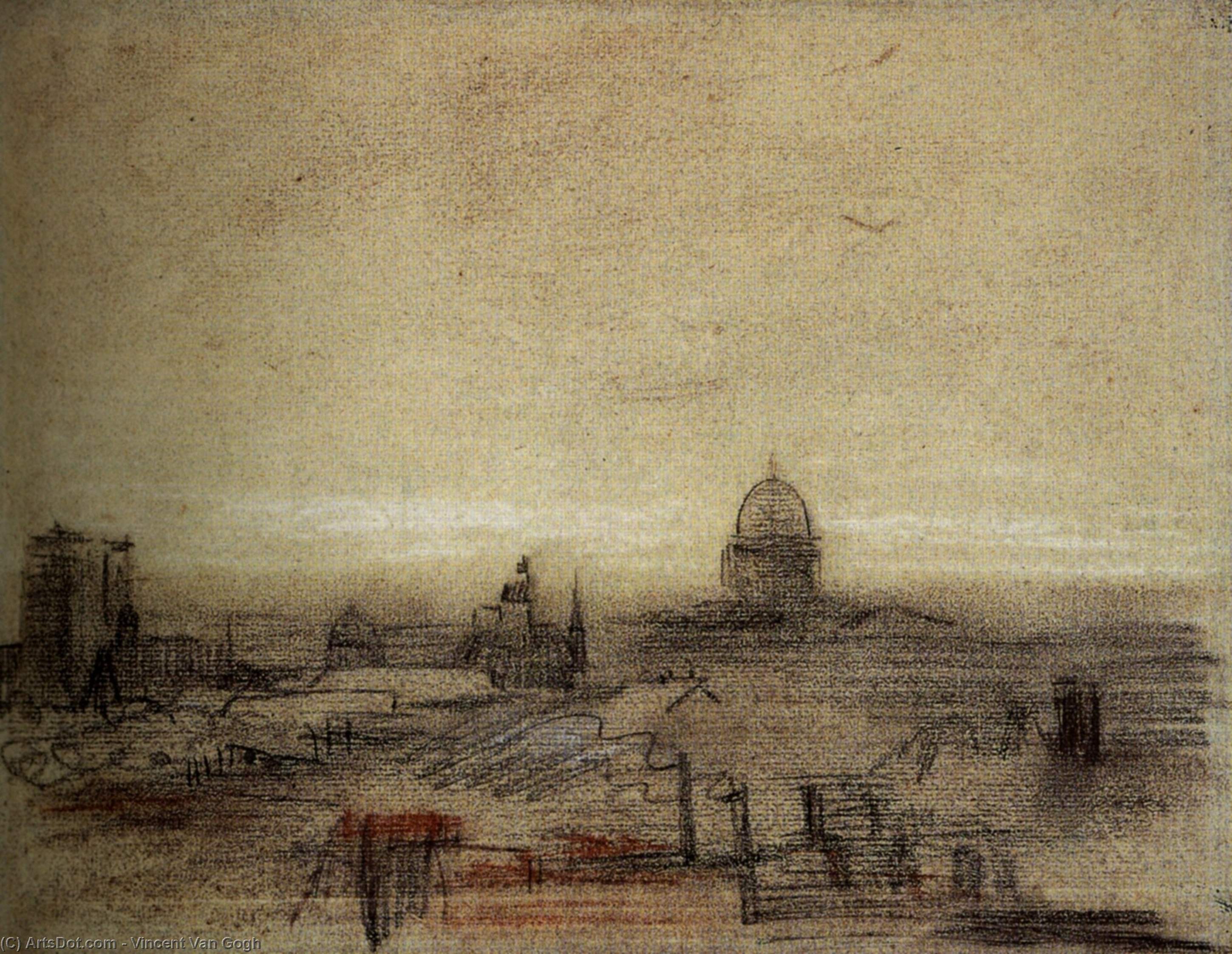 Vista De París Con Notre-dame Y El Panteón — Vincent Willem Van Gogh