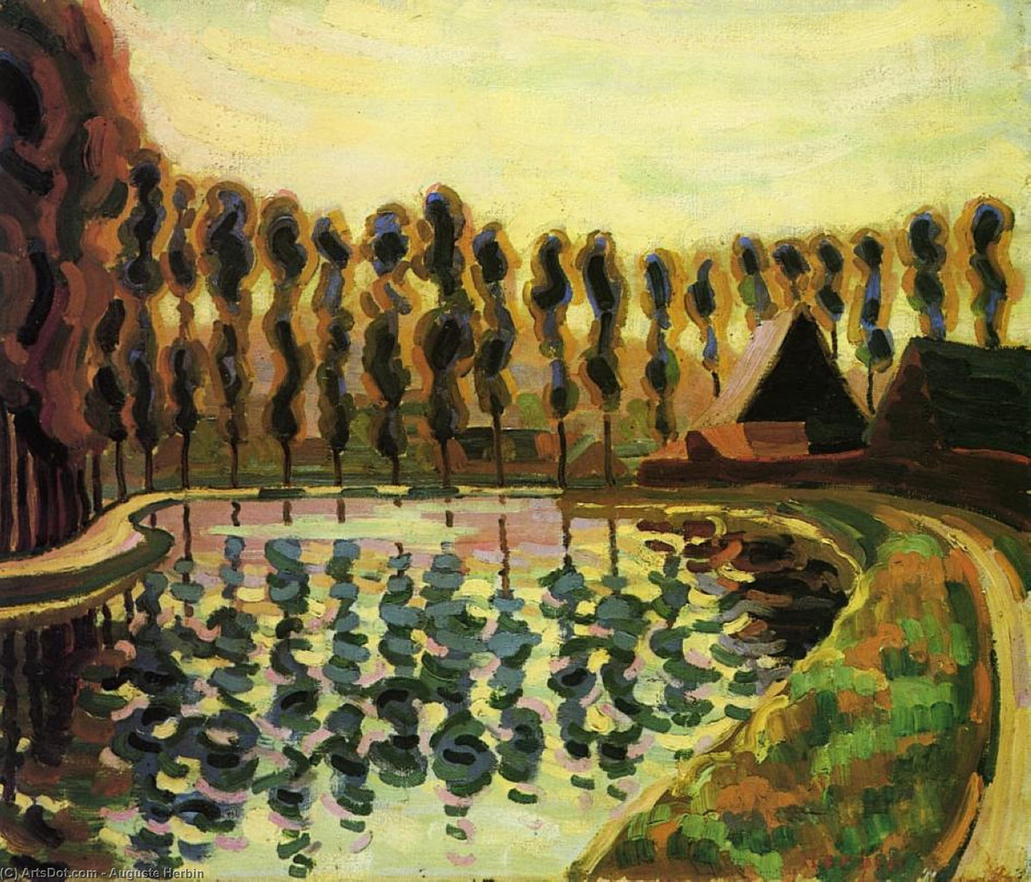 Landscape With Poplars — Auguste Herbin