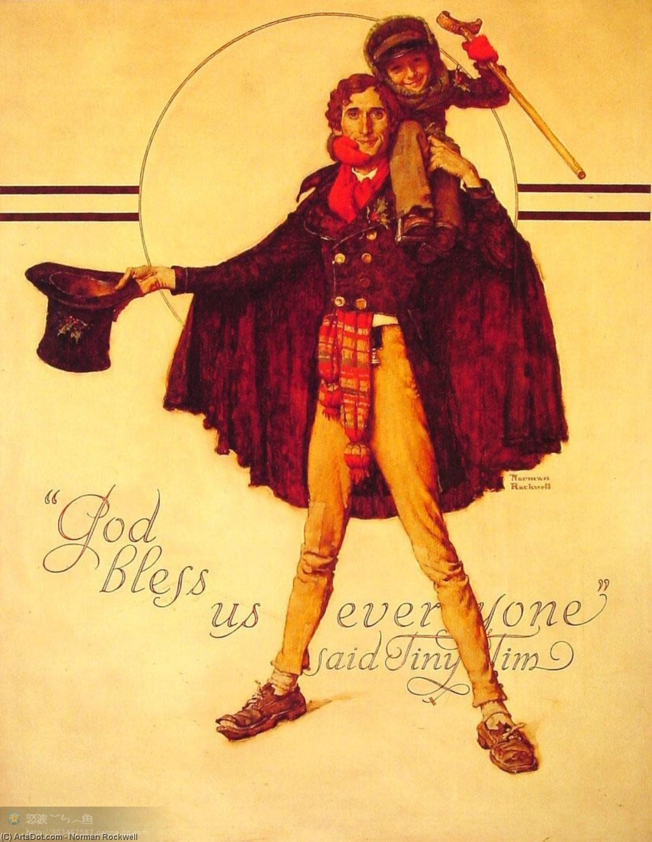 Tiny Tim And Bob Cratchit — Norman Rockwell