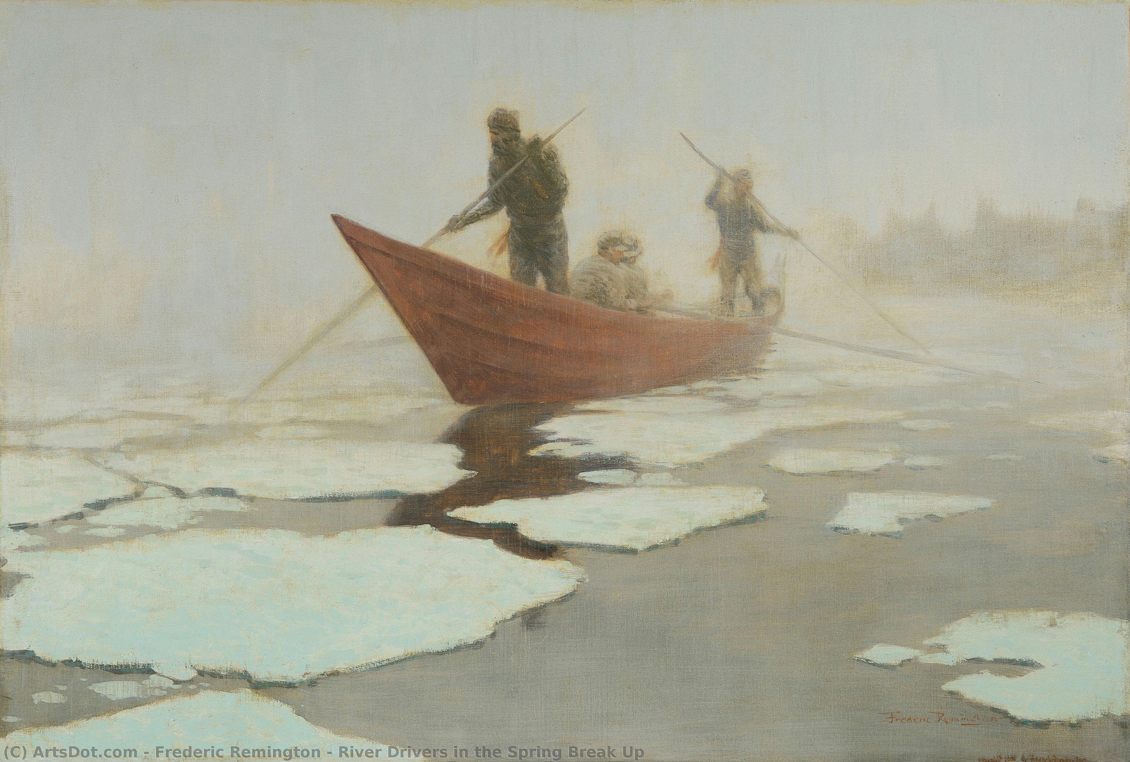 Les Pilotes De Rivière Au Printemps — Frédéric Remington