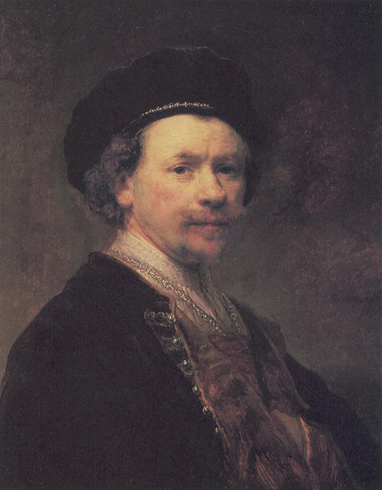 Autorul Rembrandt Van Rijn Și Pictura „self Portrait (26)” Reprezintă Un Punct Culminant Al Perioadei De Aur Olandeze Și Demonstrează Măiestria Lui Rembrandt În Utilizarea Claroscuro-ului, Tehnica Iluminării Puternice Și A Umbrelor Pentru A Crea Emoție Și — Rembrandt Van Rijn