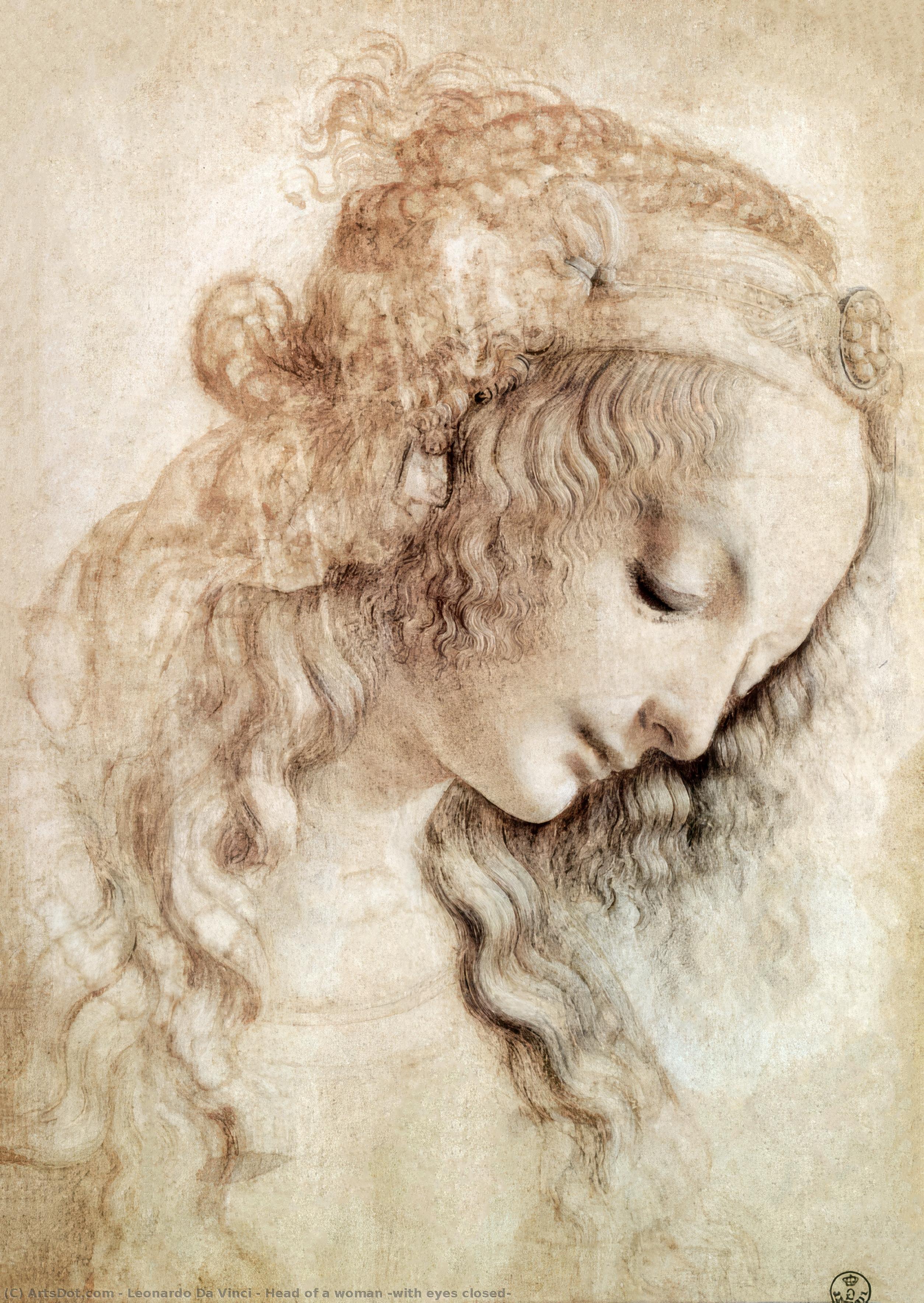Leonardo Da Vinci’nin ‘kadının Başı (gözleri Kapalı)’ Eserinde Yer Alan Gizemli Güzelliği Keşfedin – Rönesansın Ikonik Bir Başyapıtı Olan Huzurlu Bir Bakışın Sessiz Sırrı Olarak Kendini Gösteren Leonardo Da Vinci’nin Büyüleyici Portresi. Tümresimmağazası. — Leonardo Da Vinci