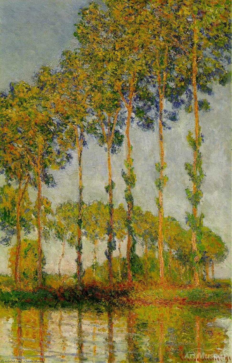 Poplares A Lo Largo Del Río Epte, Otoño [1891] — Claude Monet