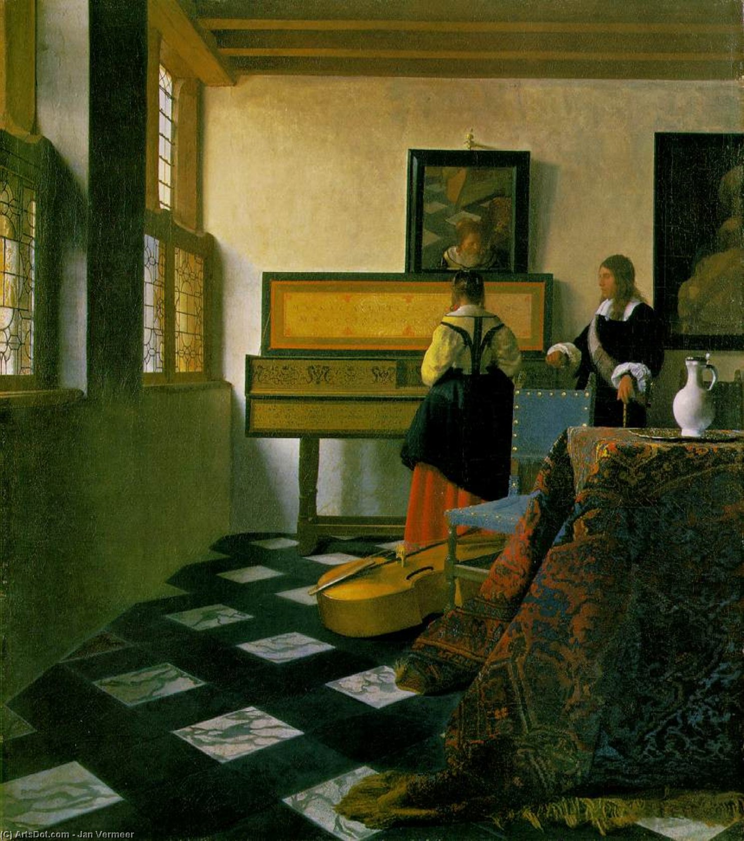 Učitev Glasbe, Kraljiška Zbirka — Jan Vermeer Van Delft
