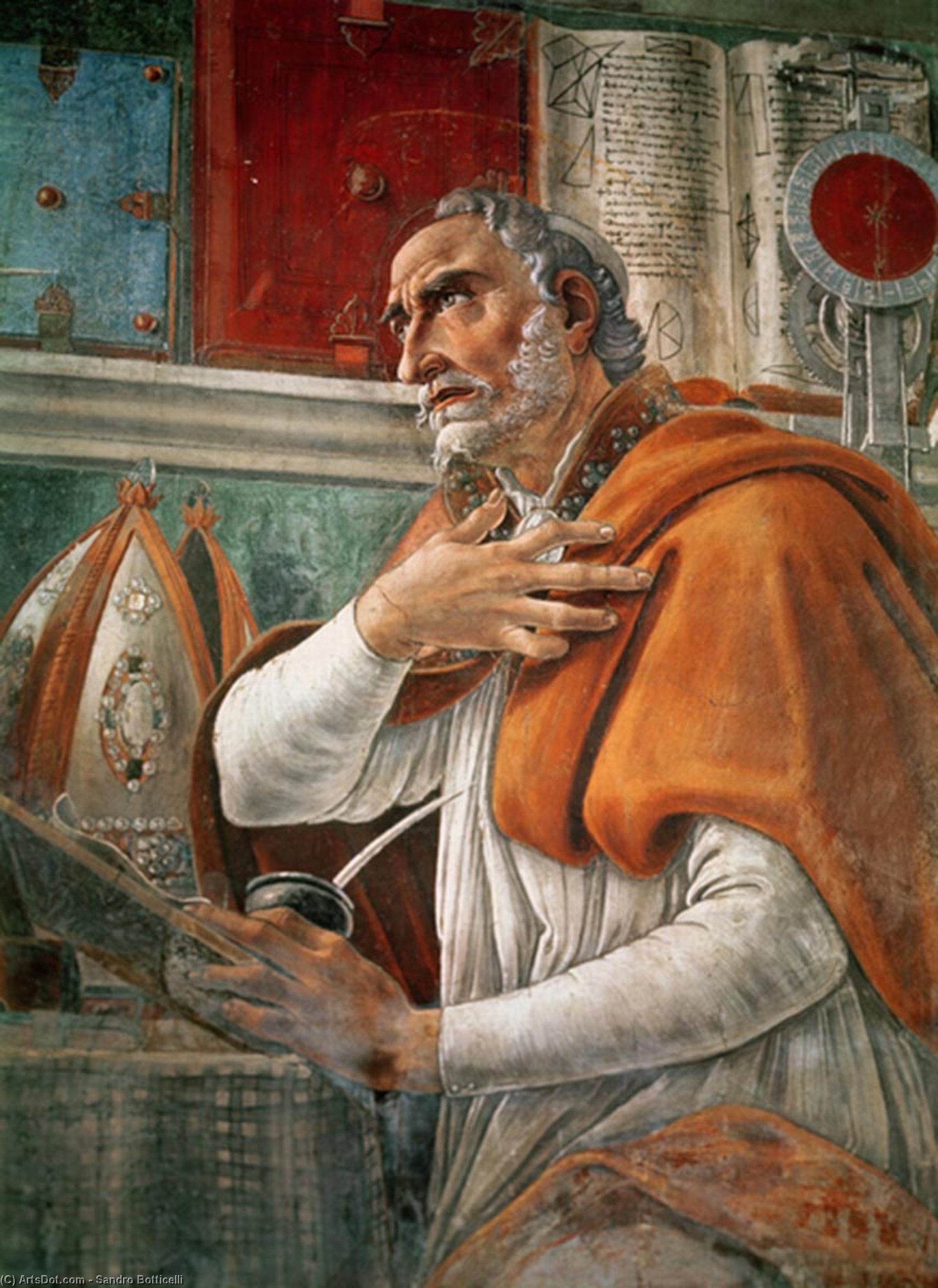 St. Augustine In His Cell - — Sandras Botičelis