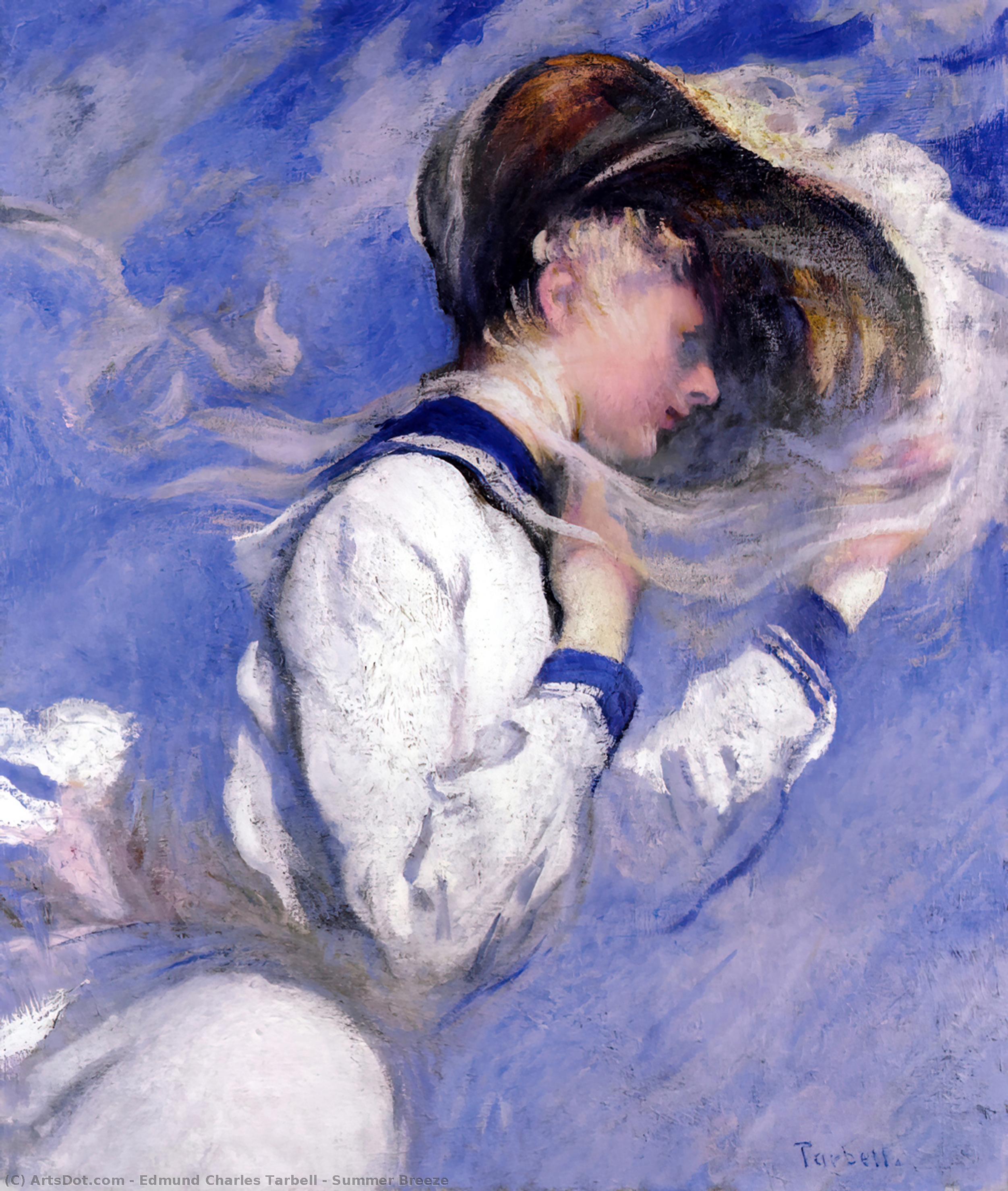 Summer Breeze — Edmund Charles Tarbell, Oil On Canvas, 19th Century