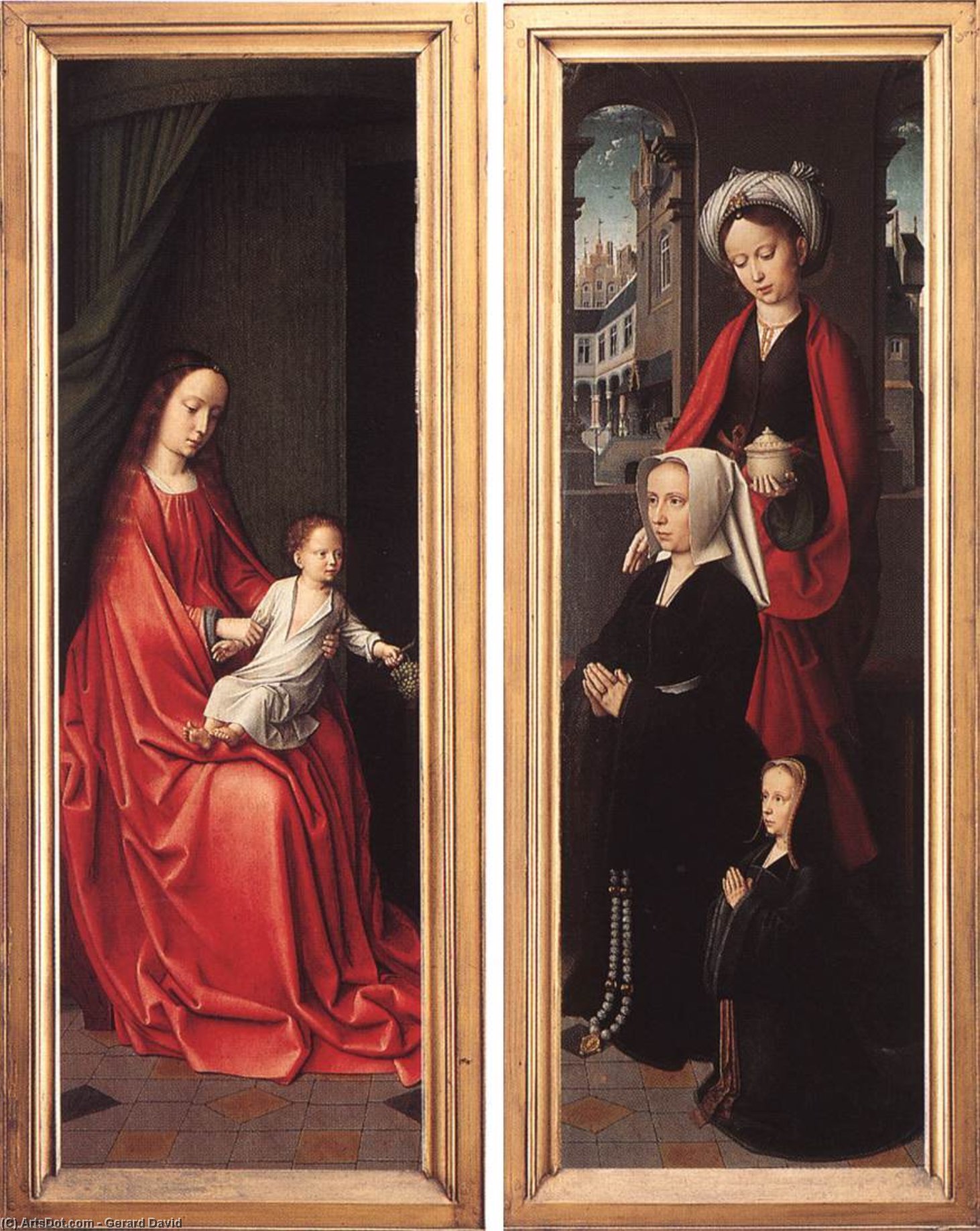 Triptychon Von Jan Des Trompes (rückseite Der Flügel) — Gerard David