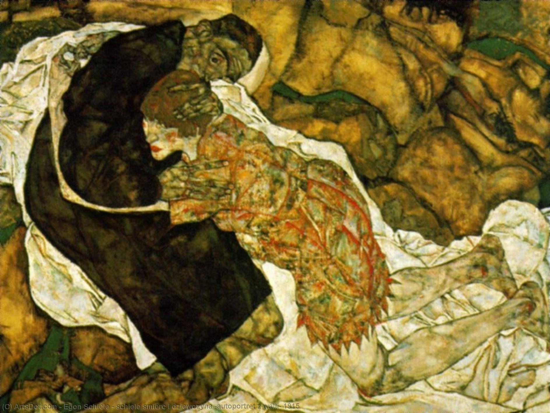 Schiele Smierc I Dziewczyna (autoportret Z Walli) - Egon Schiele — Egon Schiele