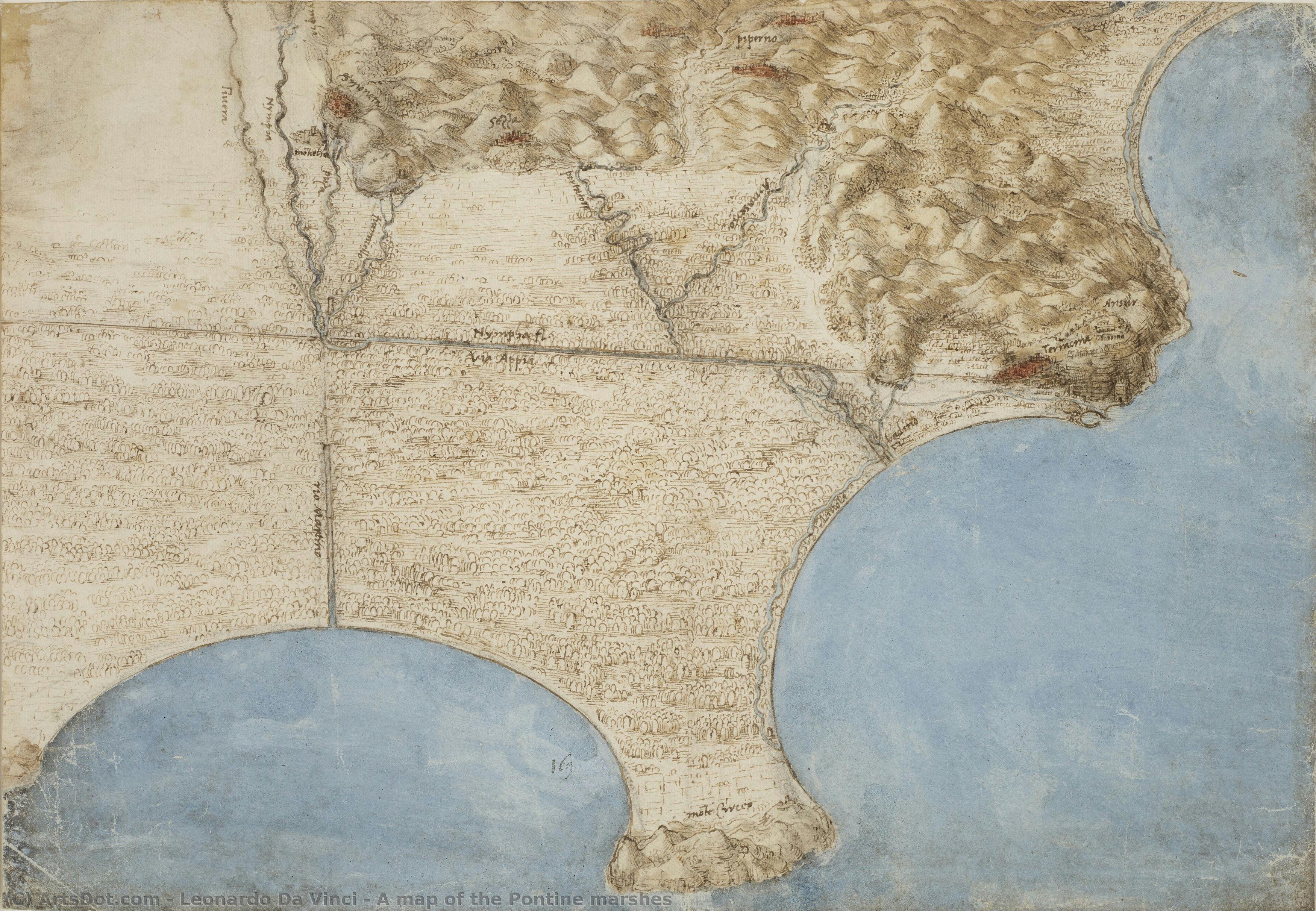 O Hartă A Marelui Pontino — Leonardo Da Vinci