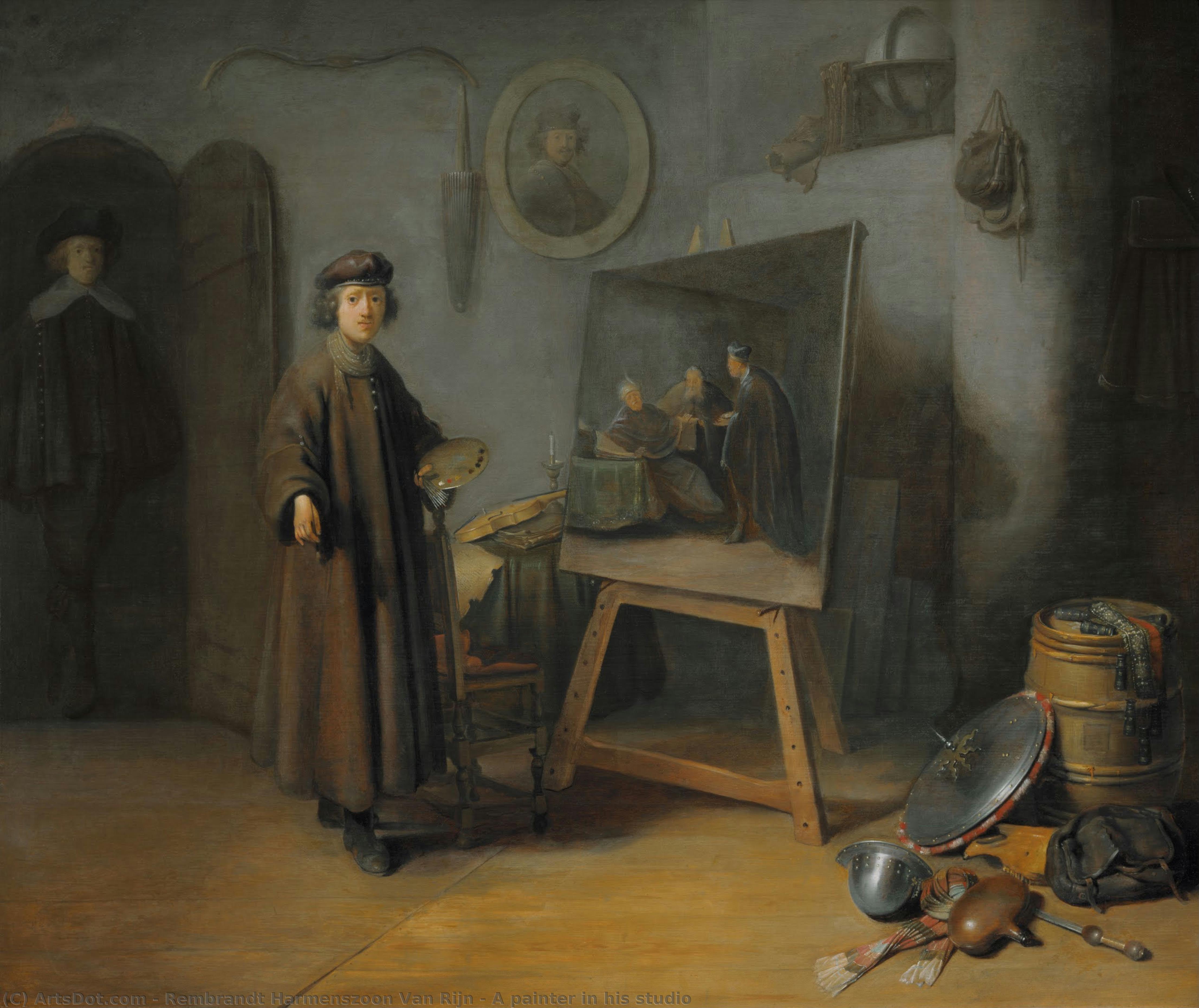 A Painter In His Studio — Rembrandt Van Rijn