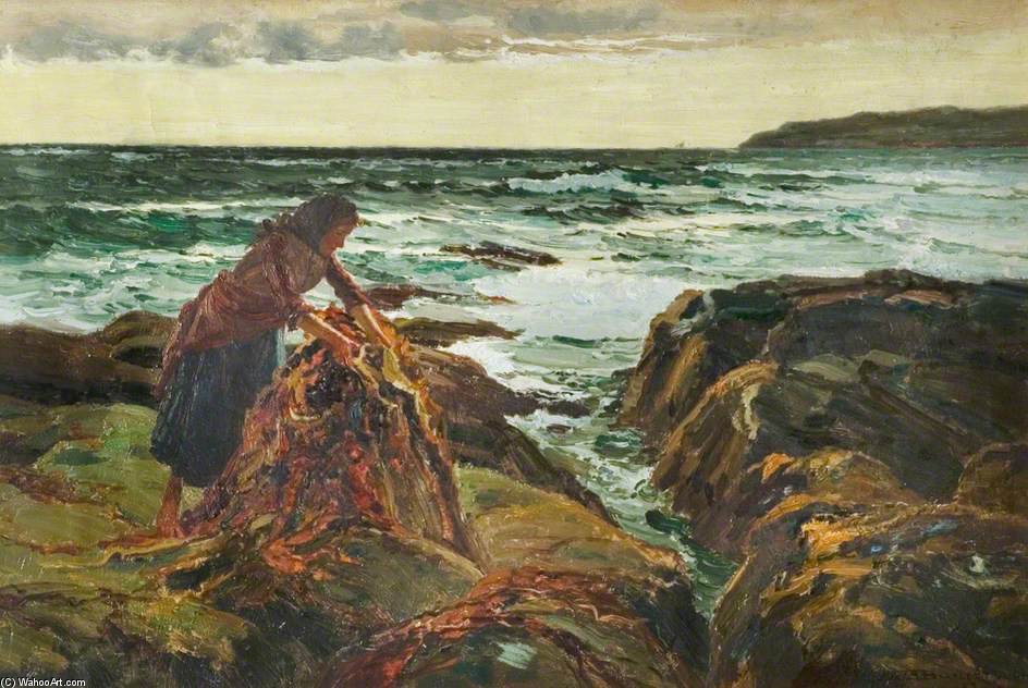 Burning Kelp In Northern Ireland — William Henry Bartlett