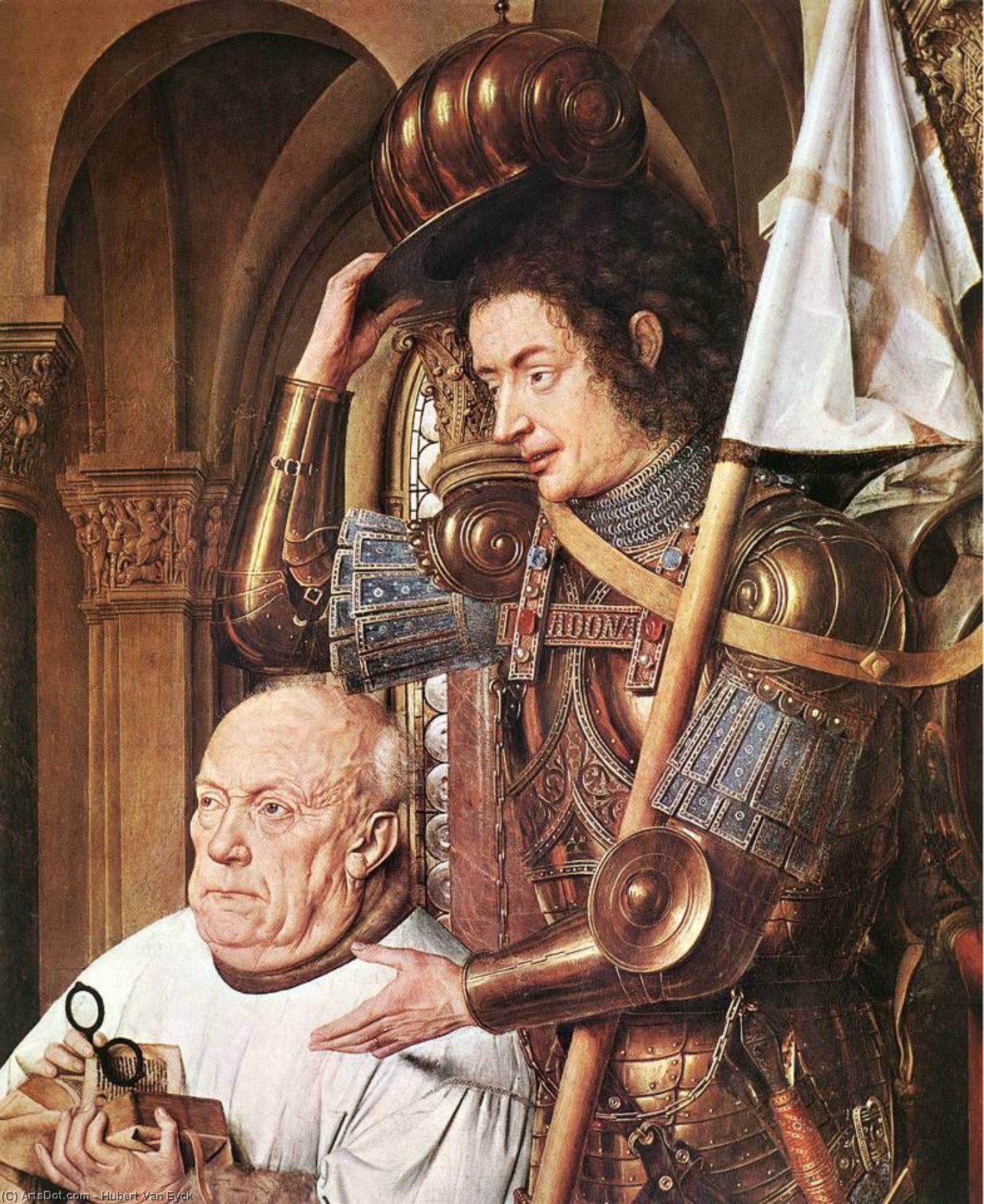 The Madonna With Canon Van Der Paele (detail). Oil On Wood. Width Of Detail- 47 Cm. Groeninge Museum, Bruges, Belgium.2 — Hubert Van Eyck