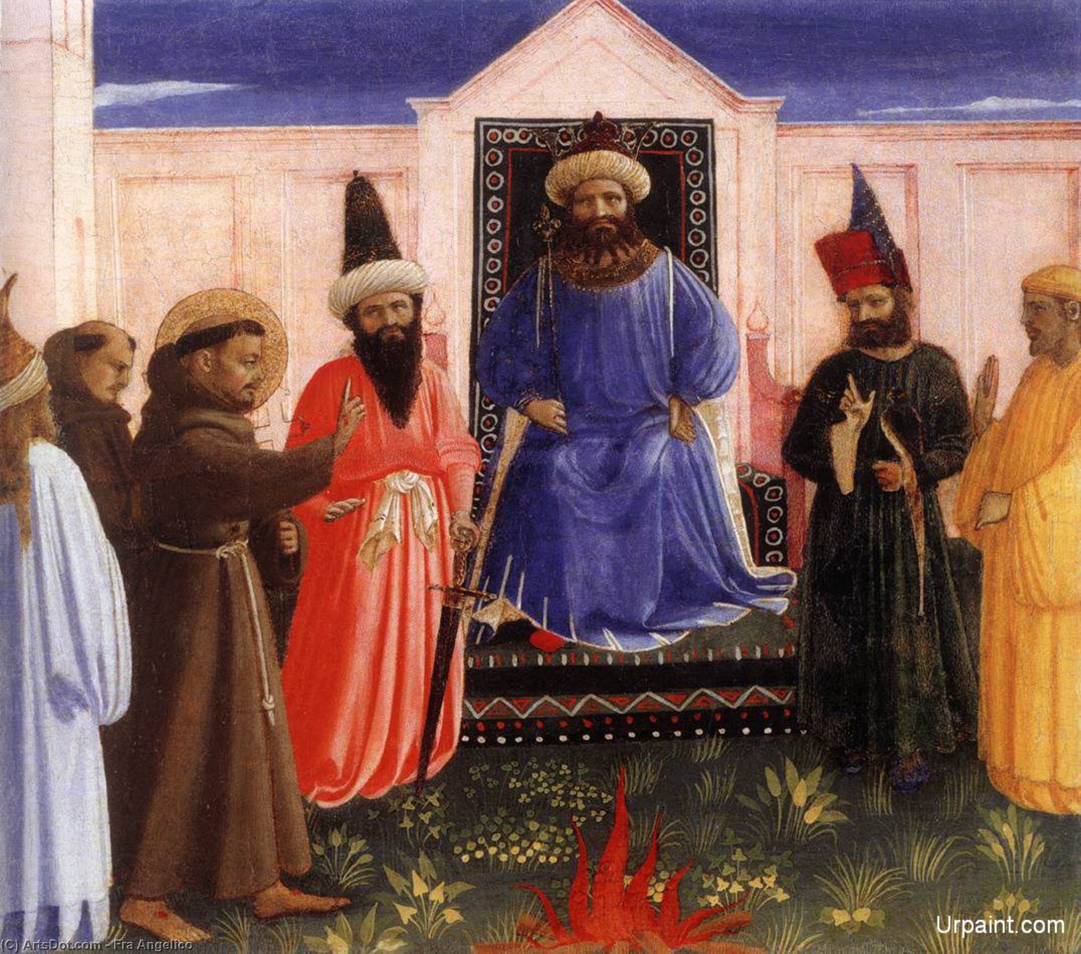 La Tentative Au Feu Saint François Devant Le Sultan — Fra Angelico