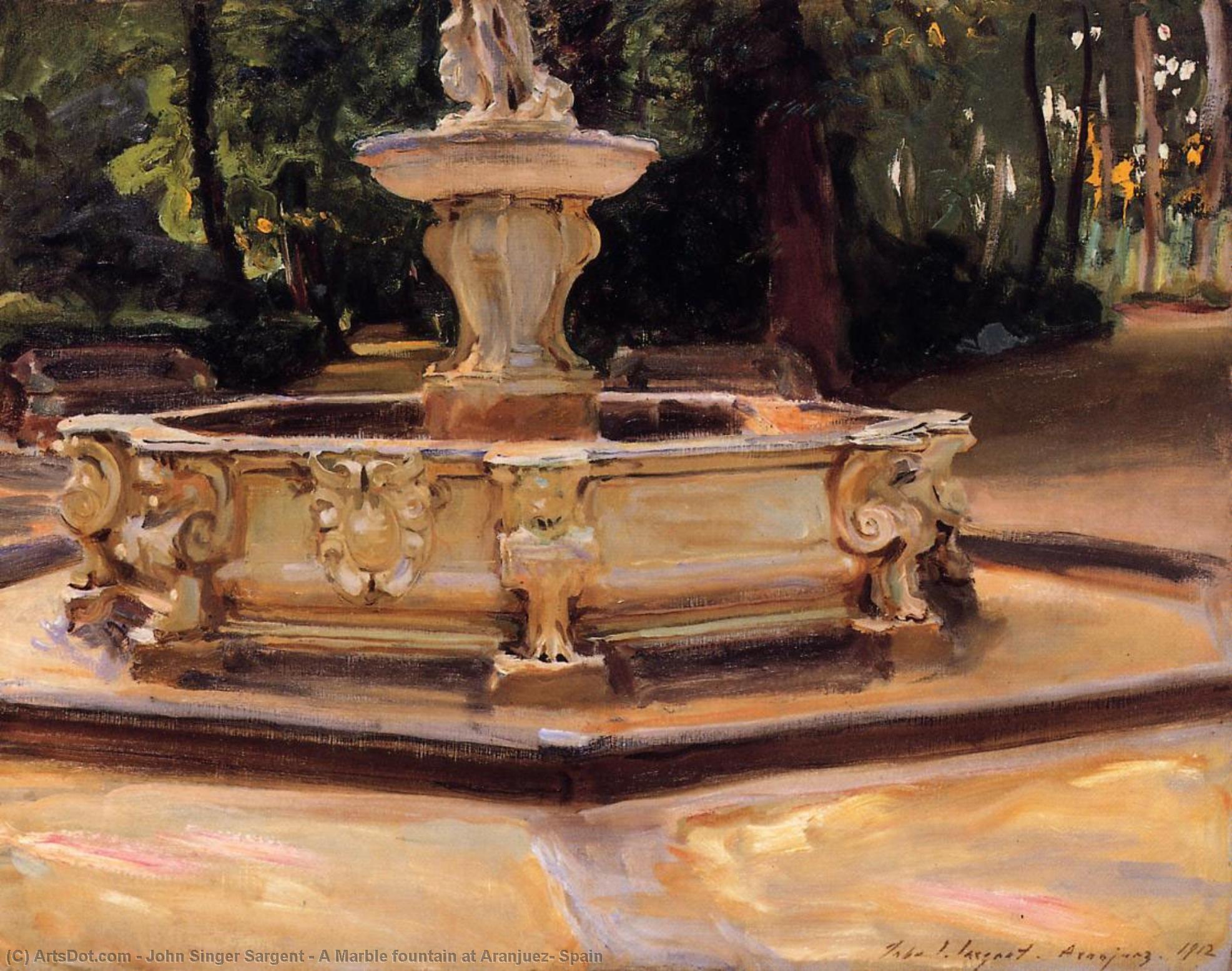 Ιωάννης Σινγκέρ Σαρτζέντ - A Marble fountain at Aranjuez, Spain
