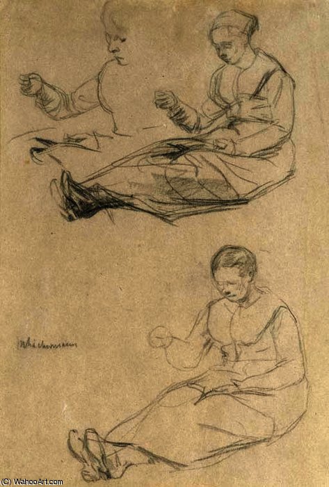 Net Mending Grooves — Max Liebermann