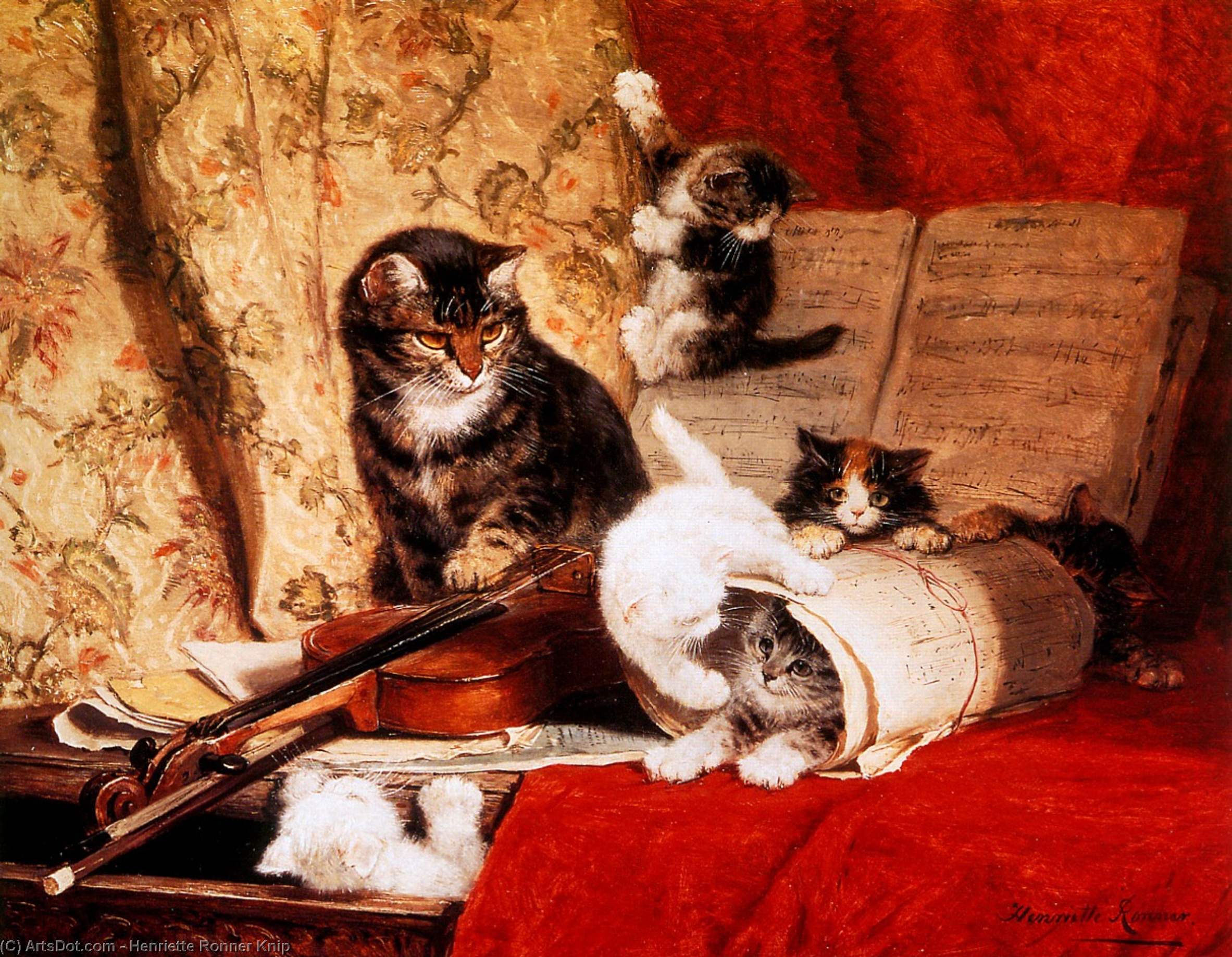 henriette ronner knip - the music lesson sun