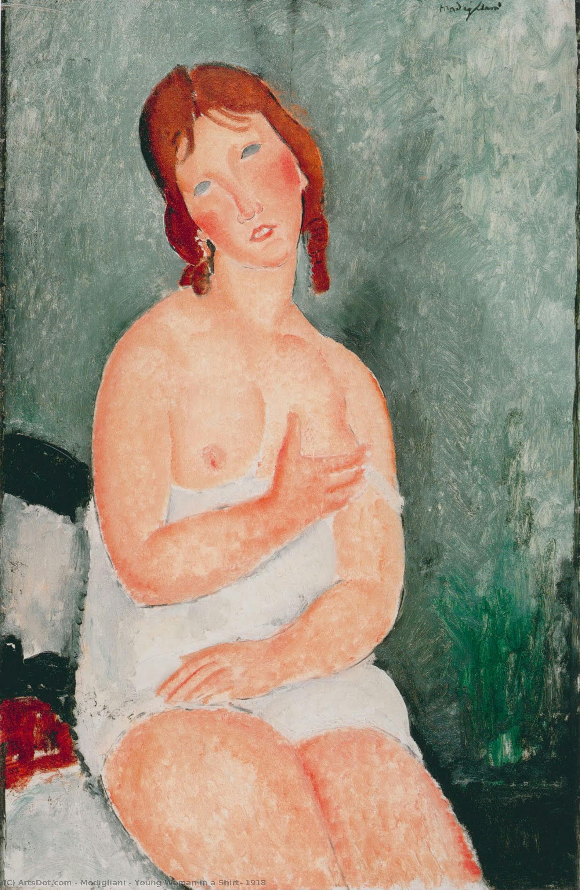 Amedeo Modigliani - Młoda kobieta w koszuli, 1918