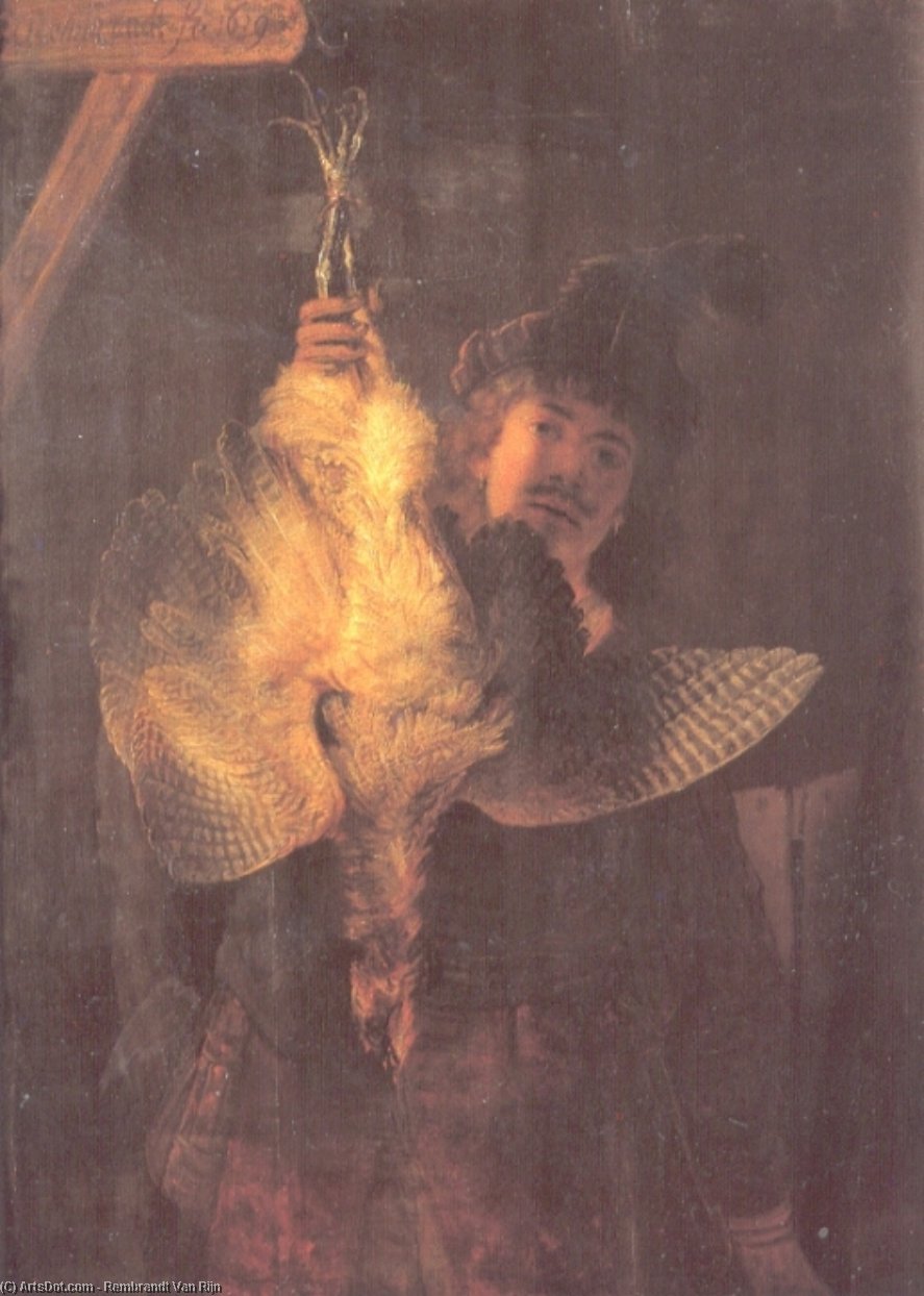 Selvportræt Med Bittern — Rembrandt Van Rijn