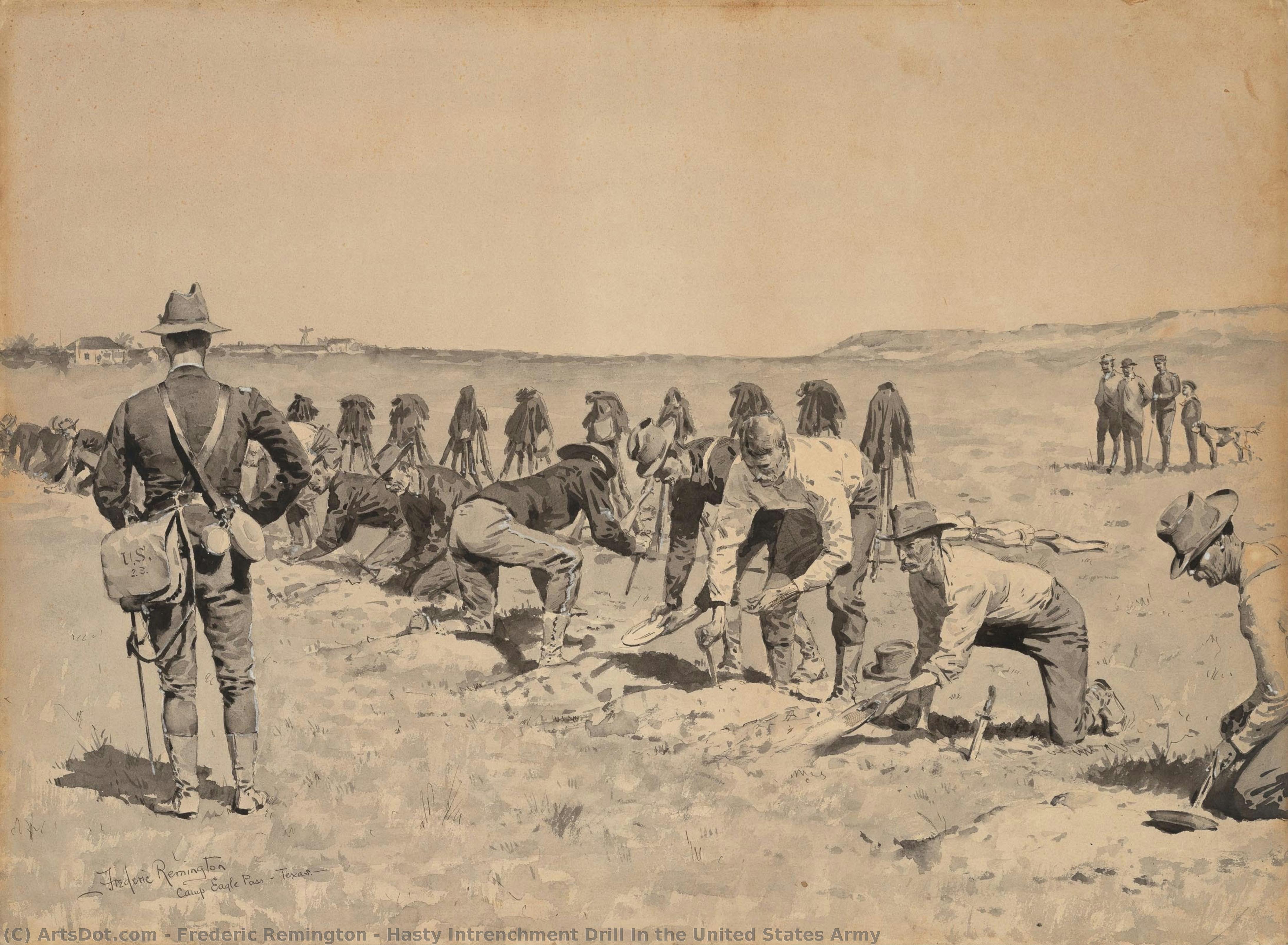Hasty Intrenchment Drill In The United States Army — Frederic Remington