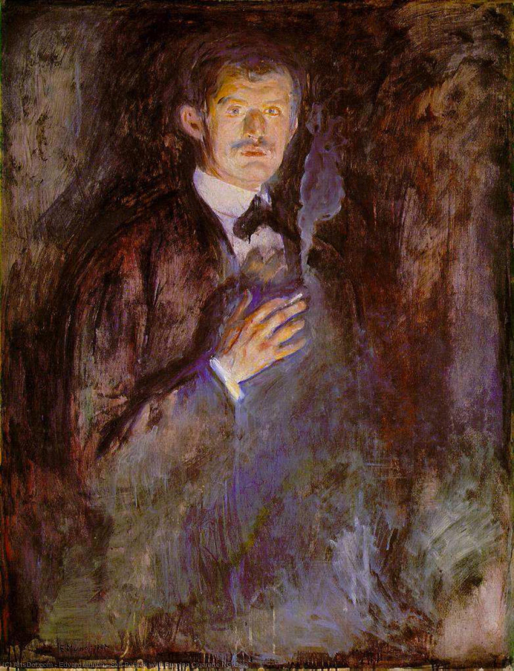 Edvard Munch - Selvportrett med Brennende Sigarett NG Oslo